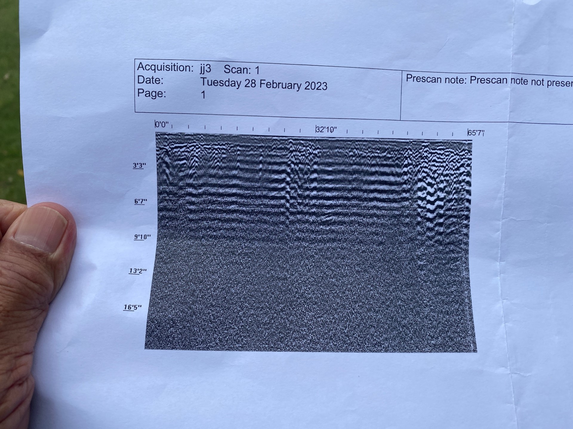 This is the image scan that Ernesto Arriola obtained last year. The bunched up lines in the image are what Arriola calls “anomalies.” He wants to partner with an archaeologist to determine what they are. He speculates they could be tied to Amelia Earhart.