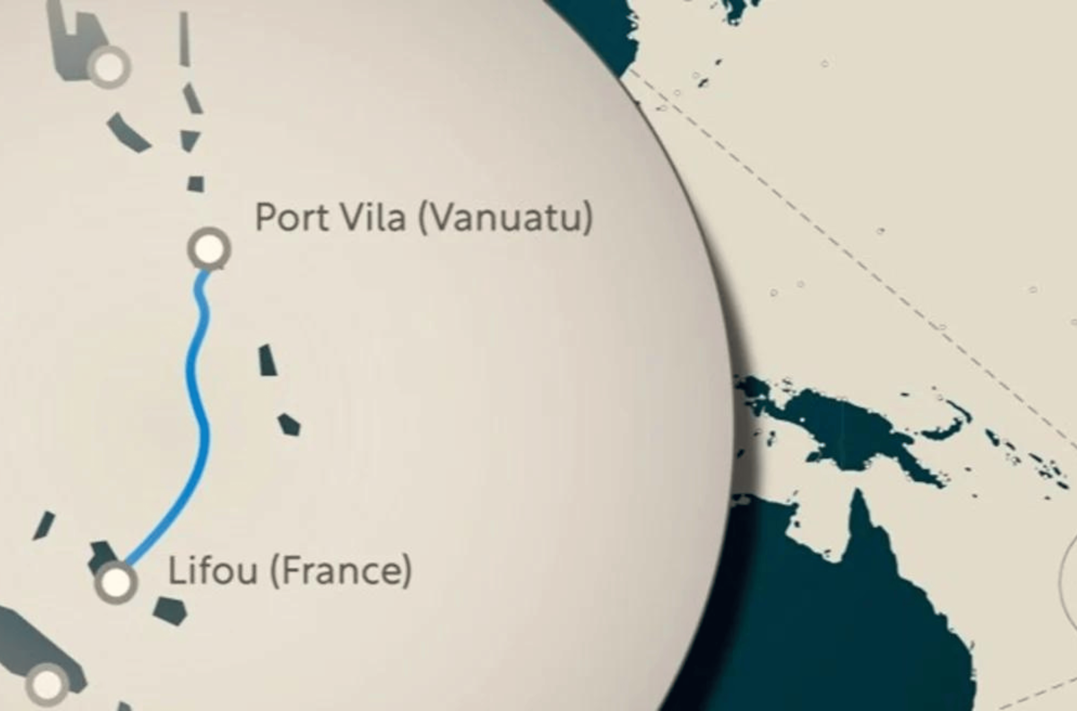 Vanuatu-New Caledonia first SMART cable system. 