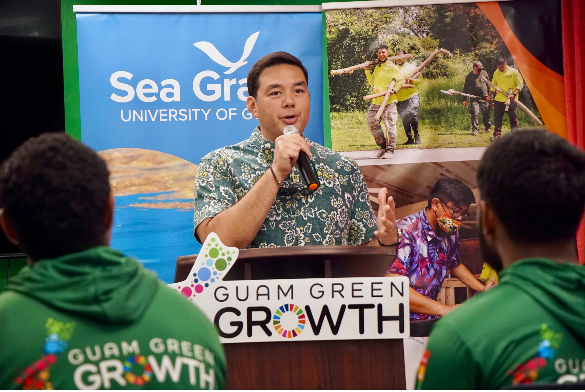 Austin Shelton, director of the Center for Island Sustainability and Sea Grant at the University of Guam, speaks about the importance of the G3 Local2030 Islands Network Conservation Corps in advancing the broader movement towards sustainability. The program launched its second cohort on Monday, February 19, at the UOG Residence Halls