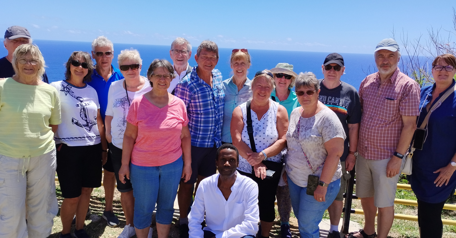 German tourists from the MS Artania cruise ship experience the beauty of Saipan at the Forbidden Island lookout during their 10 -hour shore excursion.