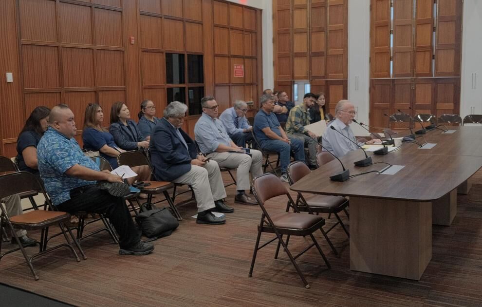 An oversight hearing is held for the Guam Department of Education at the Guam Congress Building in Hagåtña on Thursday, Feb. 1, 2024. 