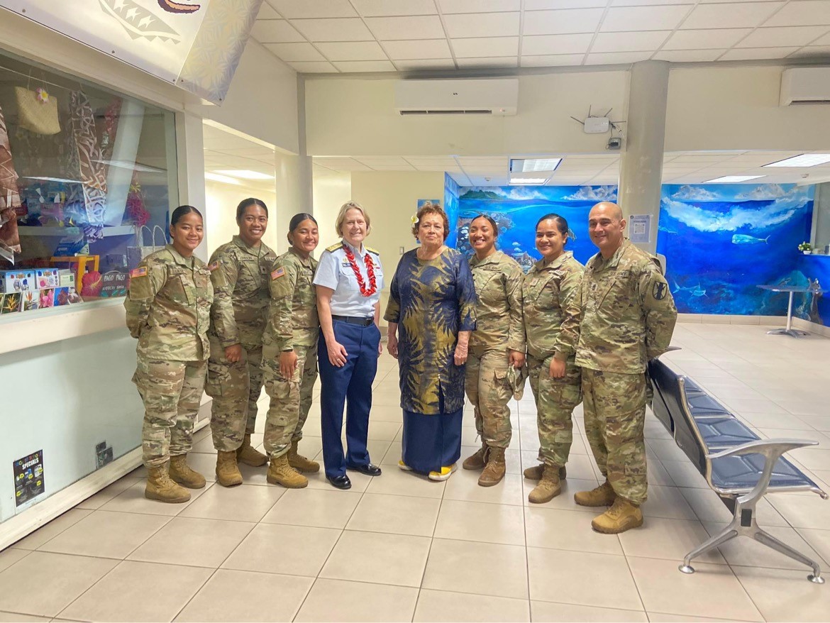 Congresswoman Amata and Admiral Fagan with members of the 9th Mission Support Command, U.S. Army.