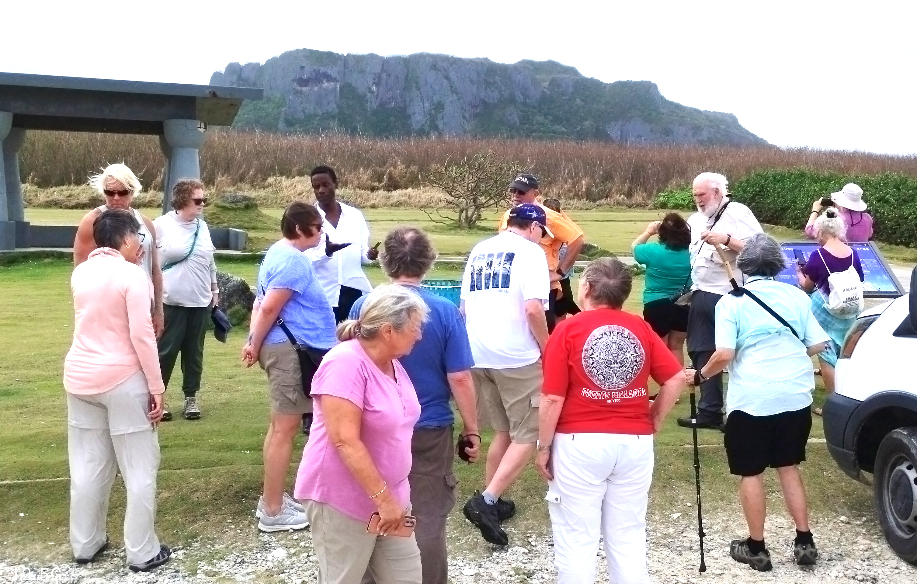 Author Walt Goodridge recounts the tragic events of Suicide Cliff to cruise ship passengers.