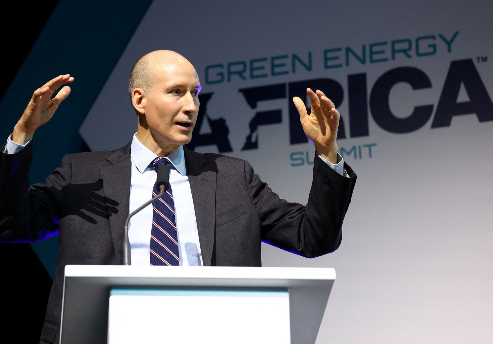 U.S. Deputy Secretary Of Energy David M. Turk speaks at the Green Energy Africa Summit at Cape Town International Convention Centre in Cape Town, South Africa, October 5, 2022. 