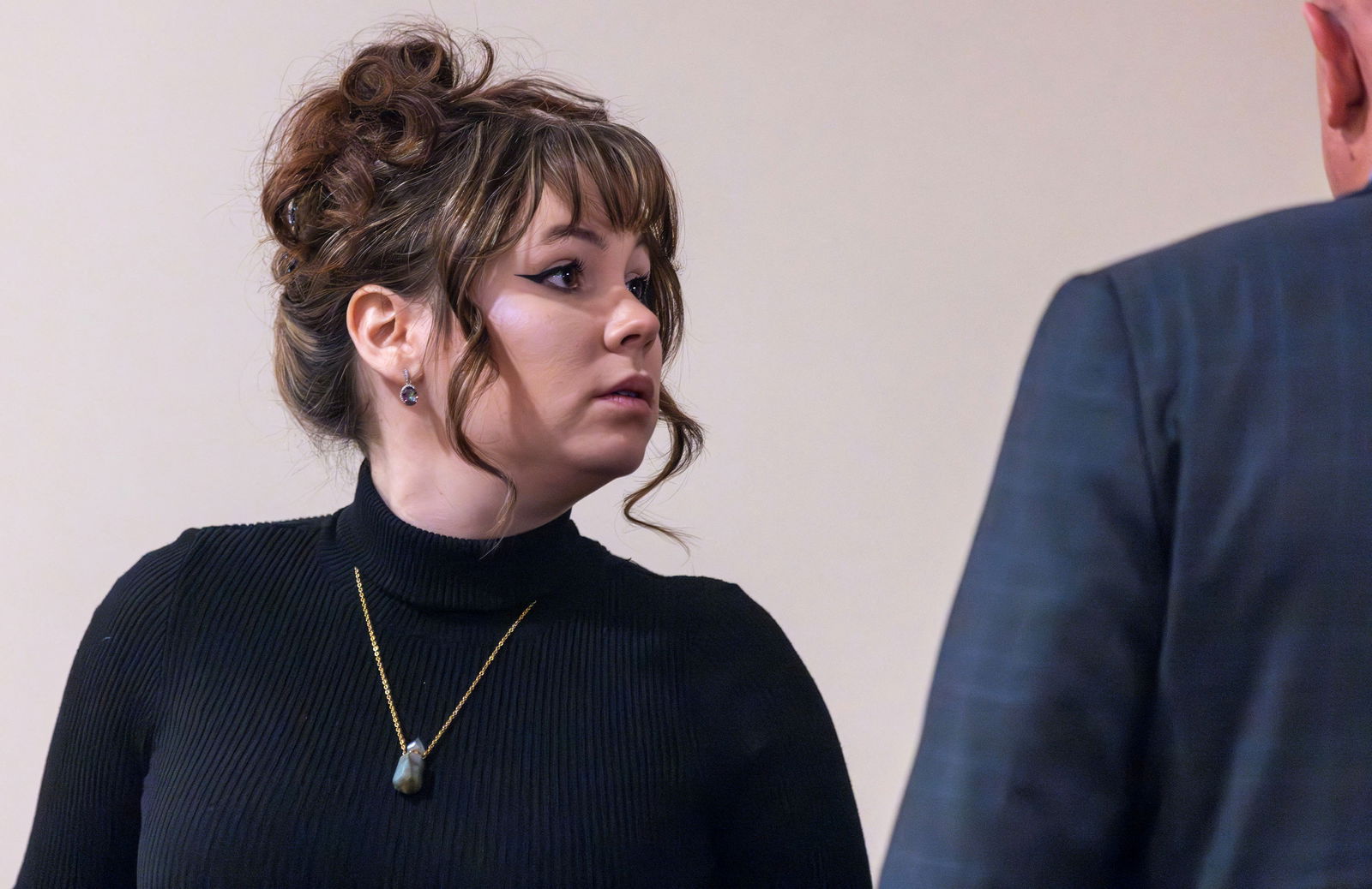 Hannah Gutierrez-Reed, former armorer on the set of the movie Rust, walks out of the court room during a break at District Court, in Santa Fe, New Mexico, U.S., February 27, 2024. 