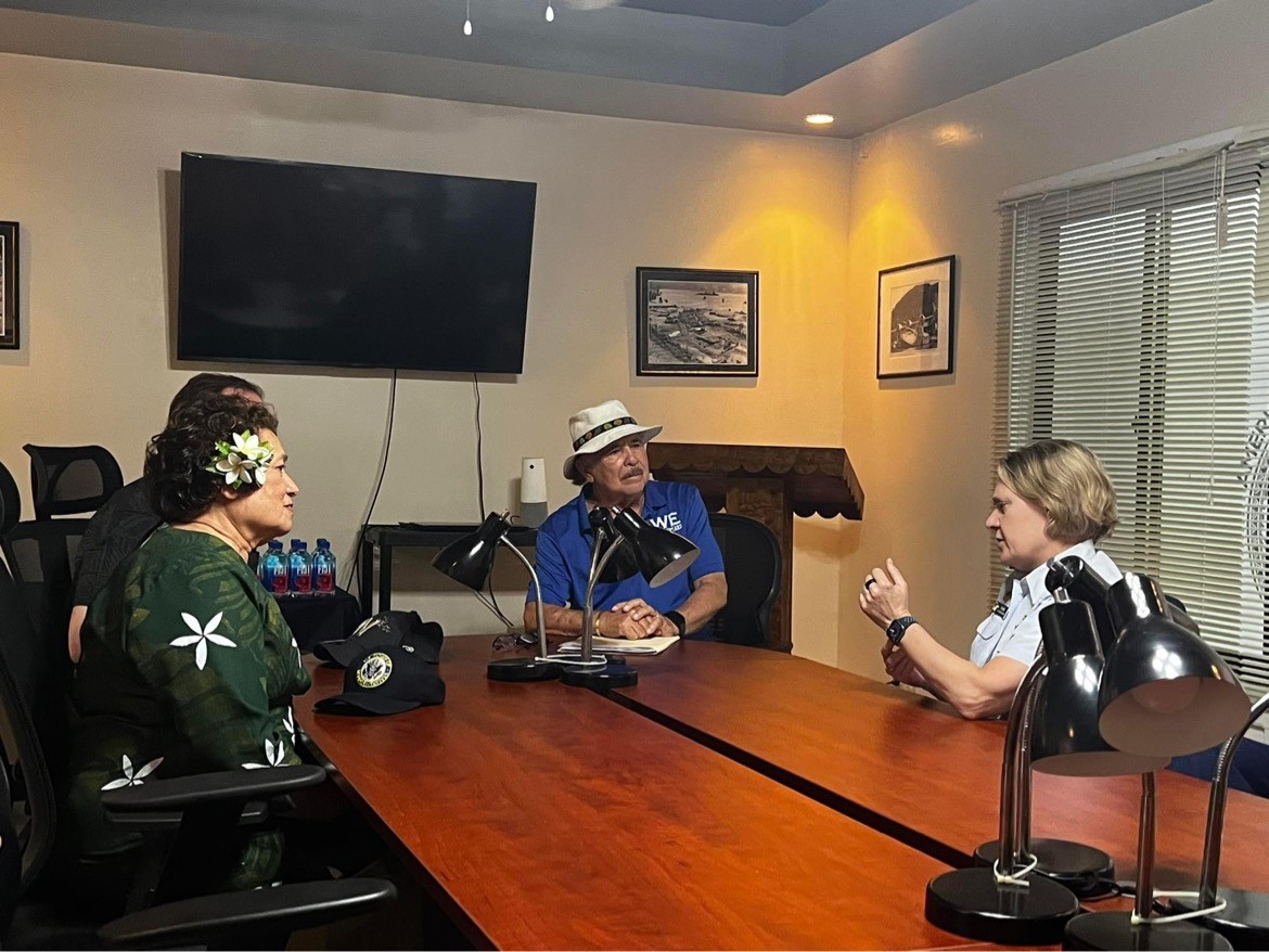 In a meeting with Admiral Fagan.