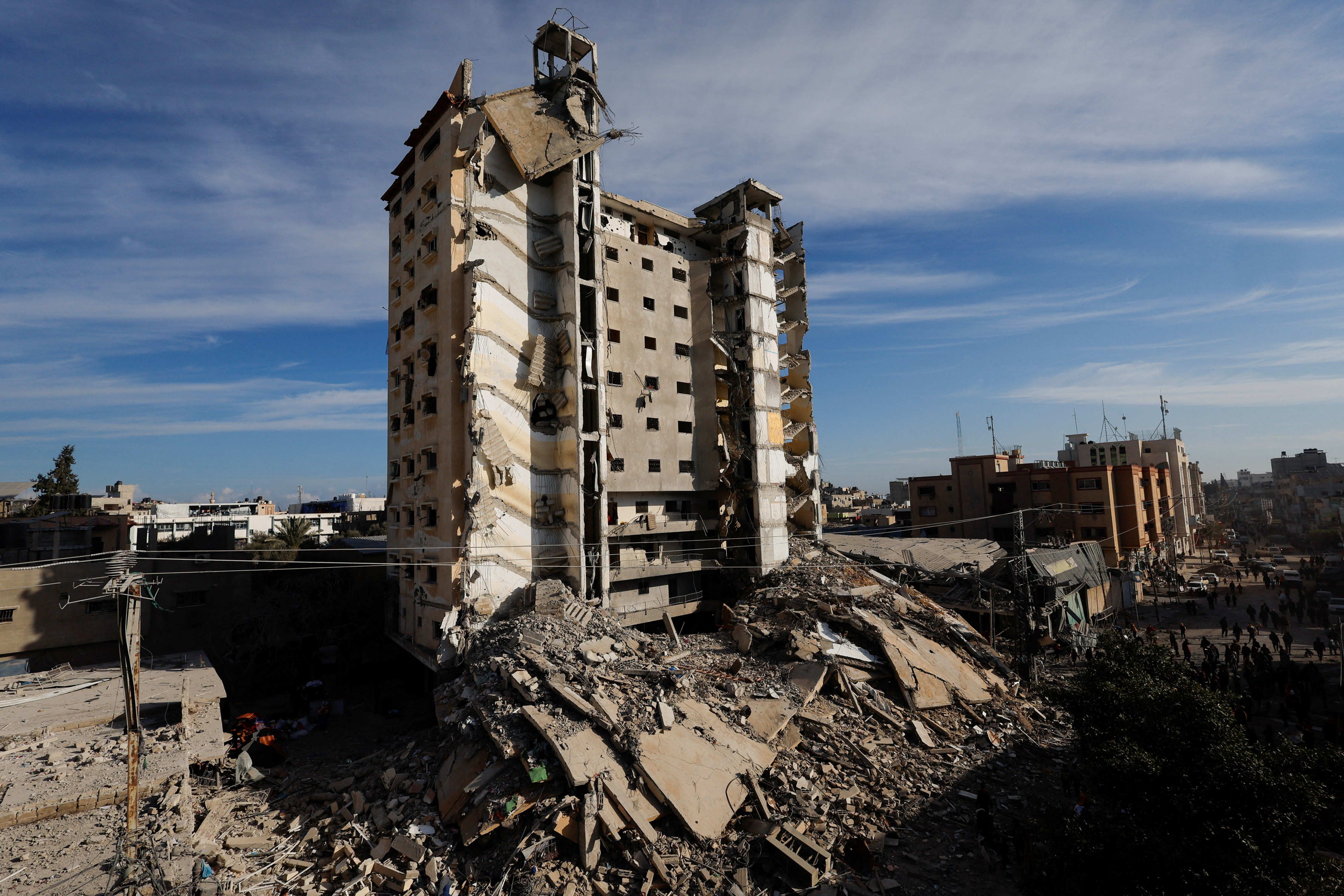 View of the site of an Israeli air strike on a building, amid the ongoing conflict between Israel and the Palestinian Islamist group Hamas, in Rafah, in the southern Gaza Strip March 9, 2024. 