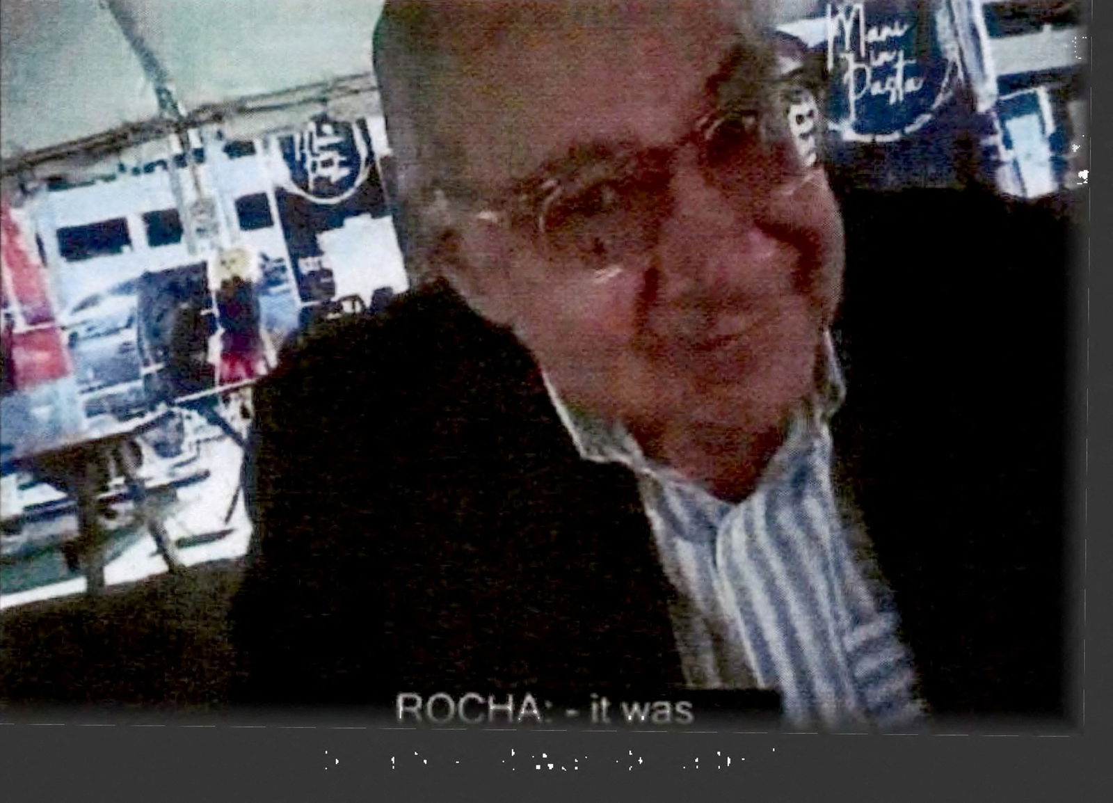 FILE PHOTO: Victor Manuel Rocha, who served as U.S. ambassador to Bolivia from 2000 to 2002, appears during an interview with an FBI undercover employee in Miami, Florida in an undated still image from video contained in a U.S. Department of Justice indictment. 