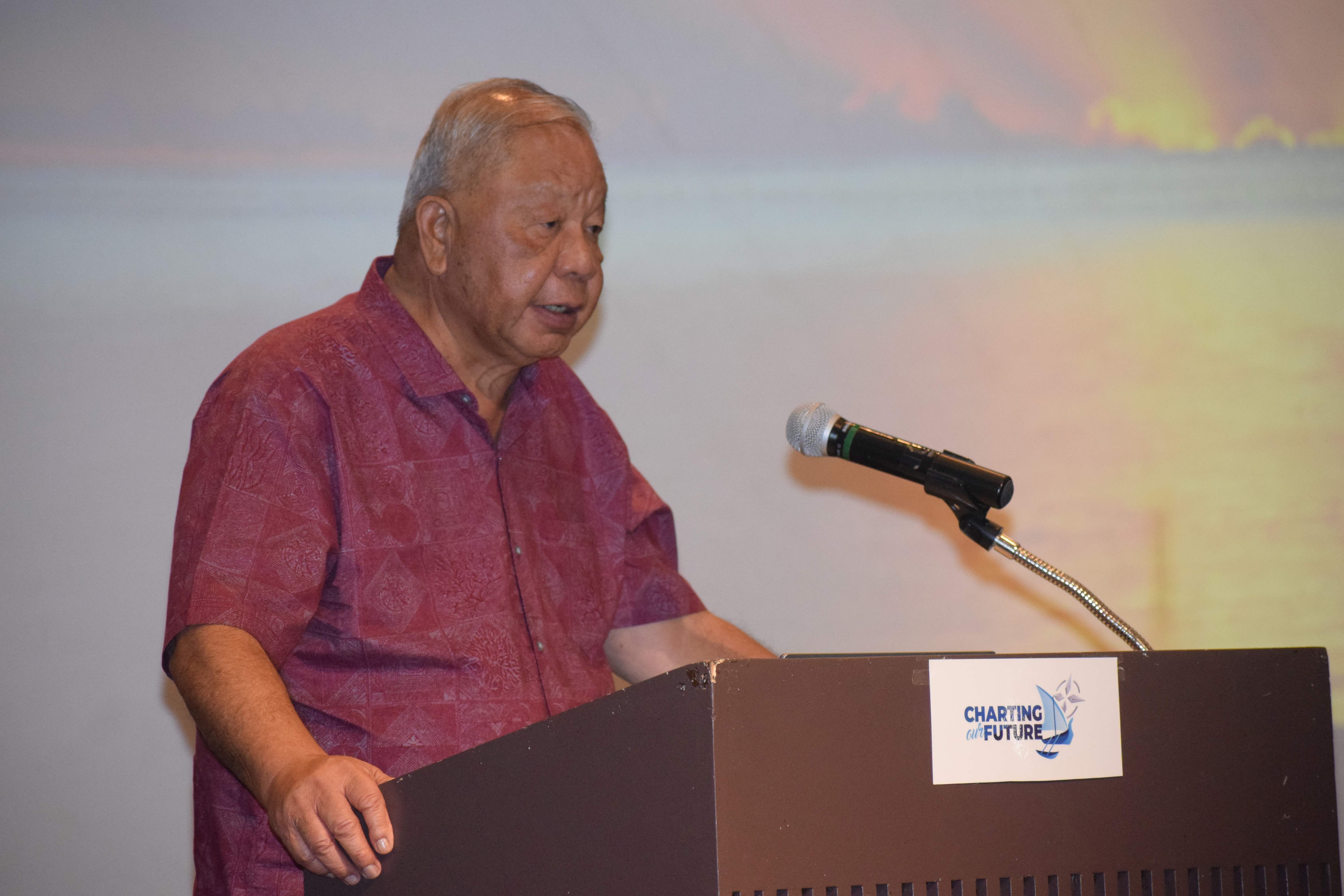 Lt. Gov. David M. Apatang delivers his own remarks.