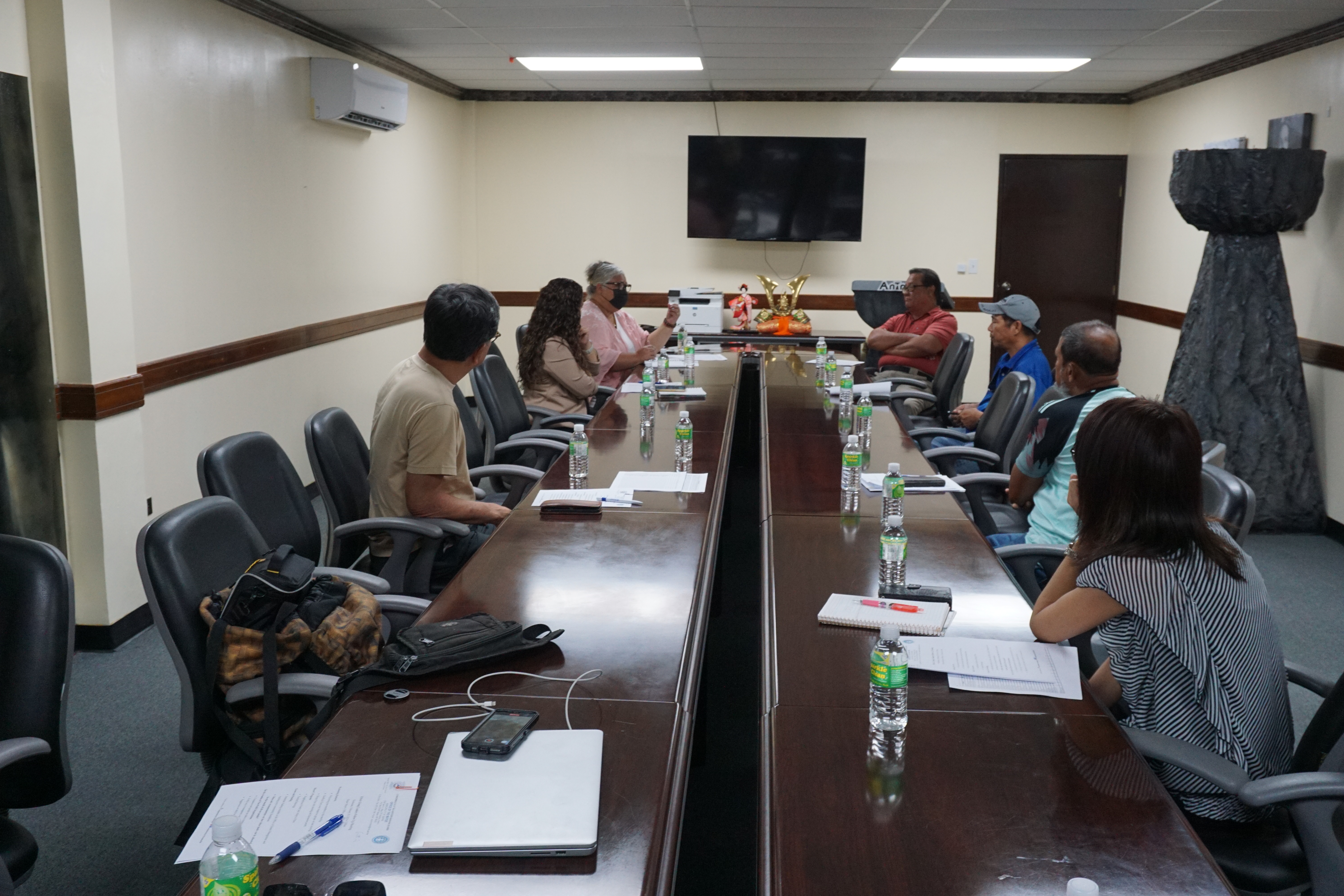 Saipan Mayor RB Camacho meets with representatives of the island’s ethnic and cultural organizations at his office on Wednesday.