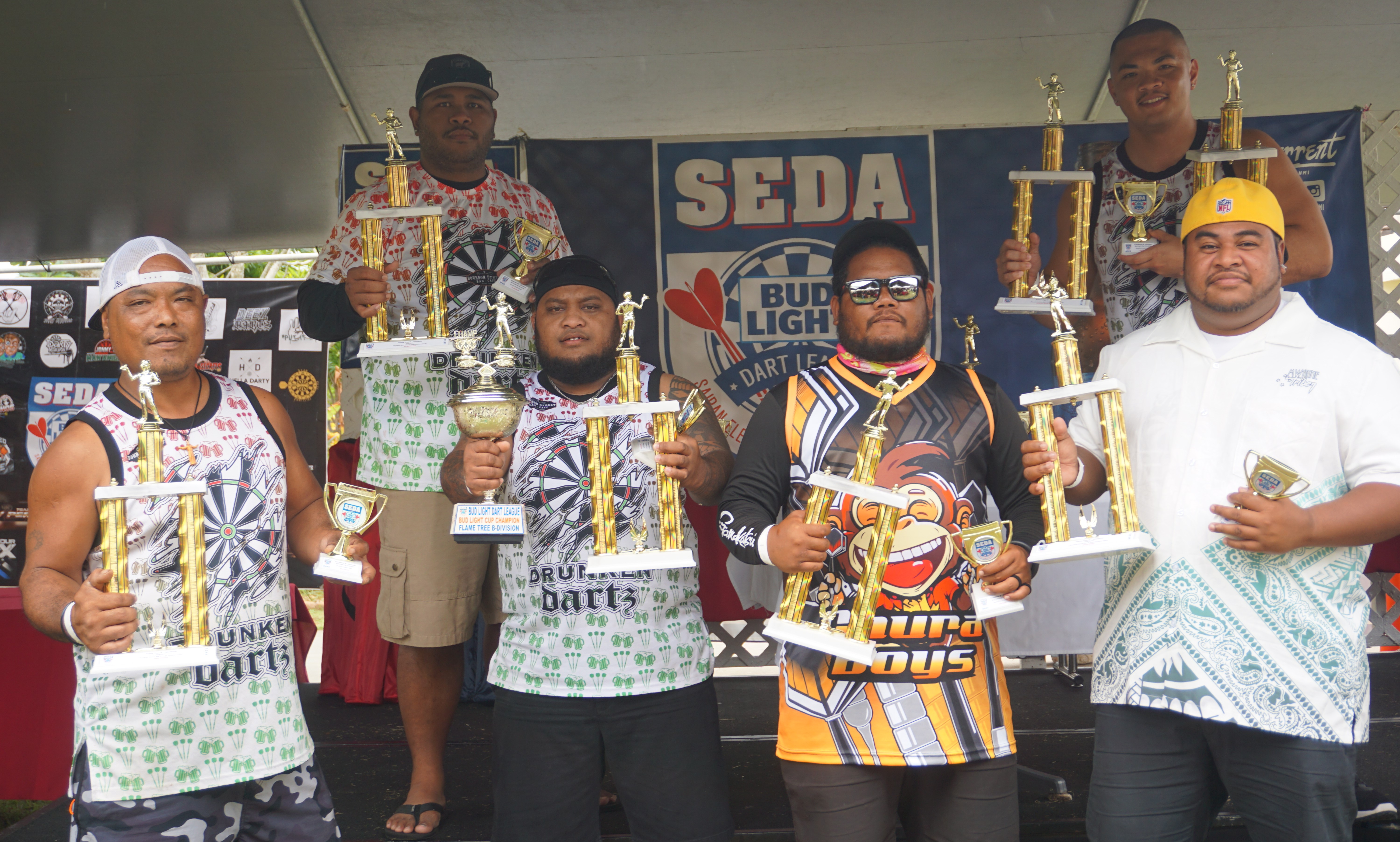 The Bourbon Drunken Dartz claimed the Bud Light Cup in the Flame Tree Division. 