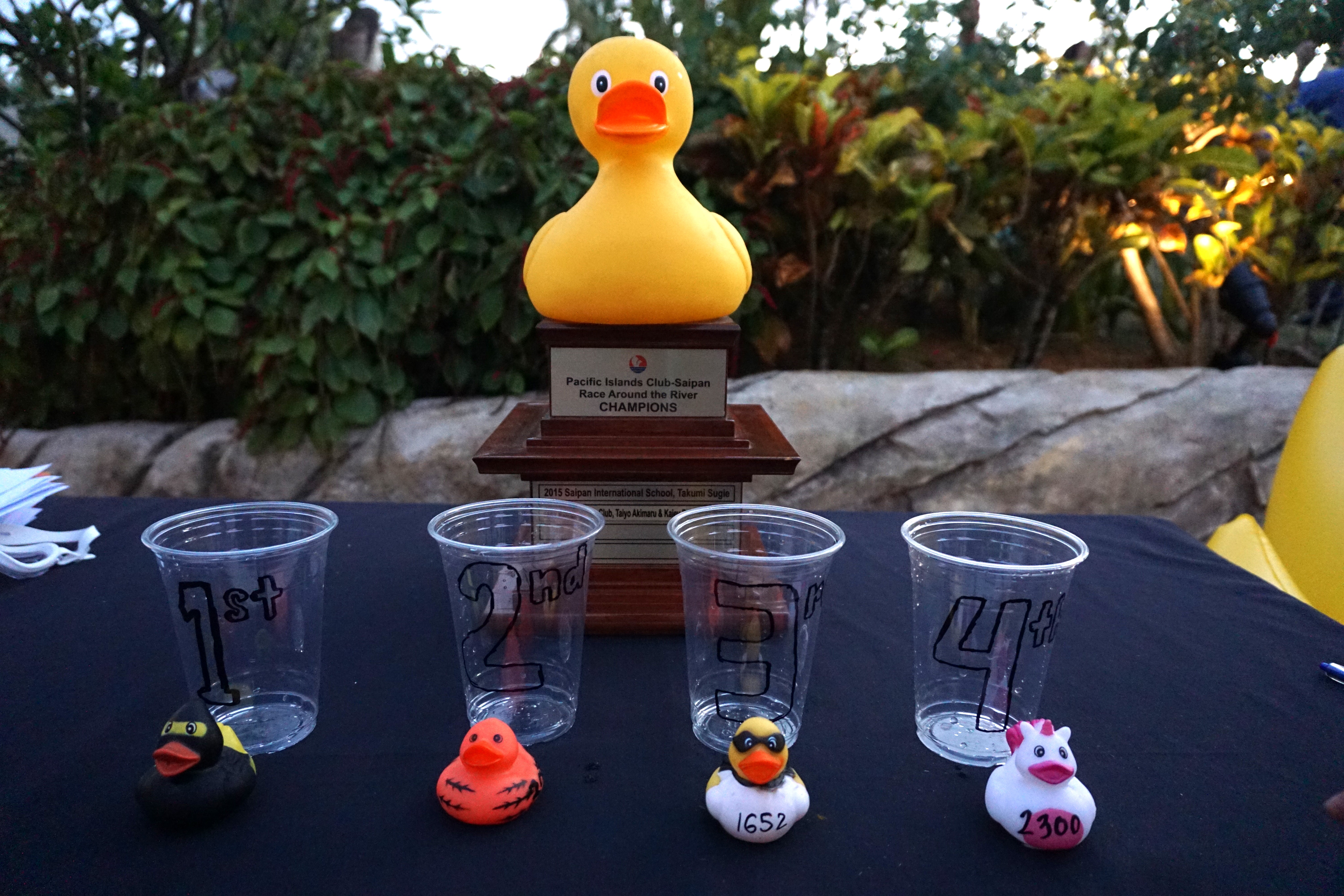 The top 4 winning rubber ducks.