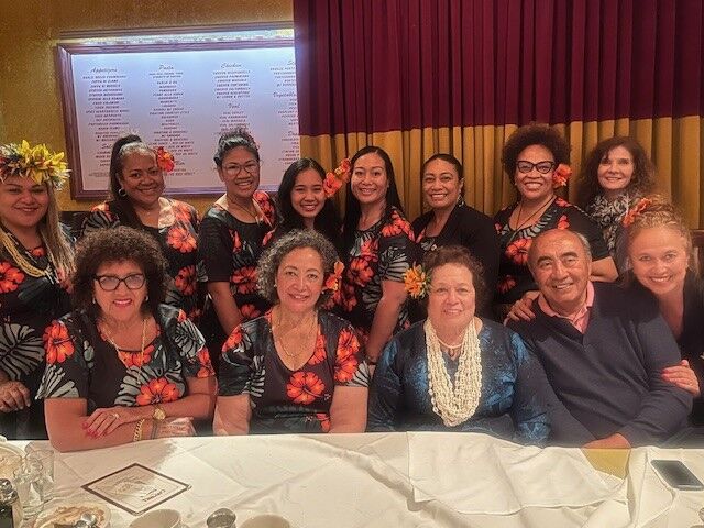 Congresswoman Amata is pictured between PASIFICA National President Repeka Lelaulu and Lelei Lelaulu, with Reverend Alitasi Aoina-Salesa, Fabiara Masoe, Lupesina Koro, Anahila Kanongata’a, Anne Fitisemanu, Pania Schwenke, Helen Kareti, Marina Taylor, Tapu Elia, and Eseta Rasmussen.