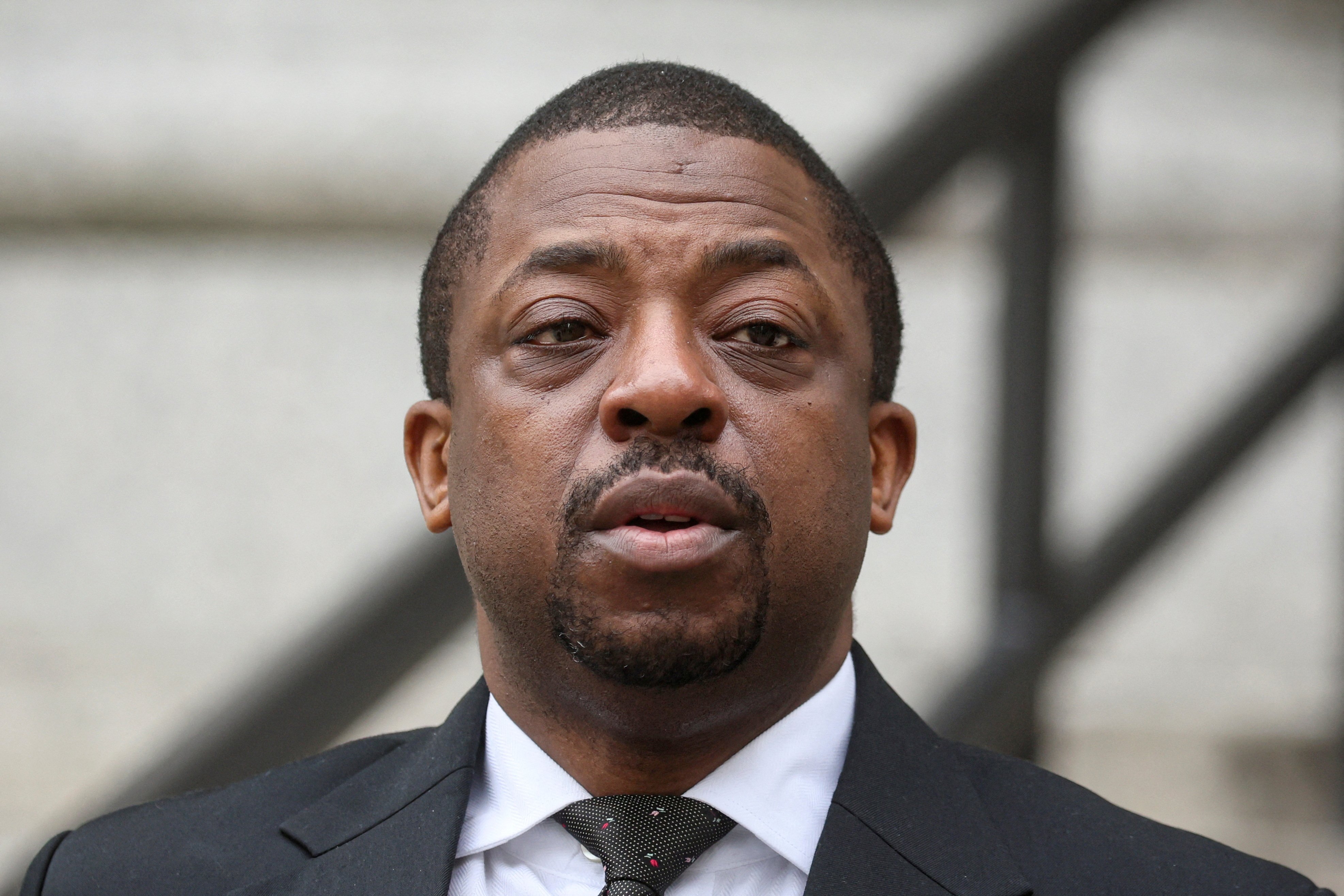 FILE PHOTO: Former New York State Lieutenant Governor Brian Benjamin exits Manhattan federal courthouse following a hearing on bribery charges in New York City, U.S., May 12, 2022. 