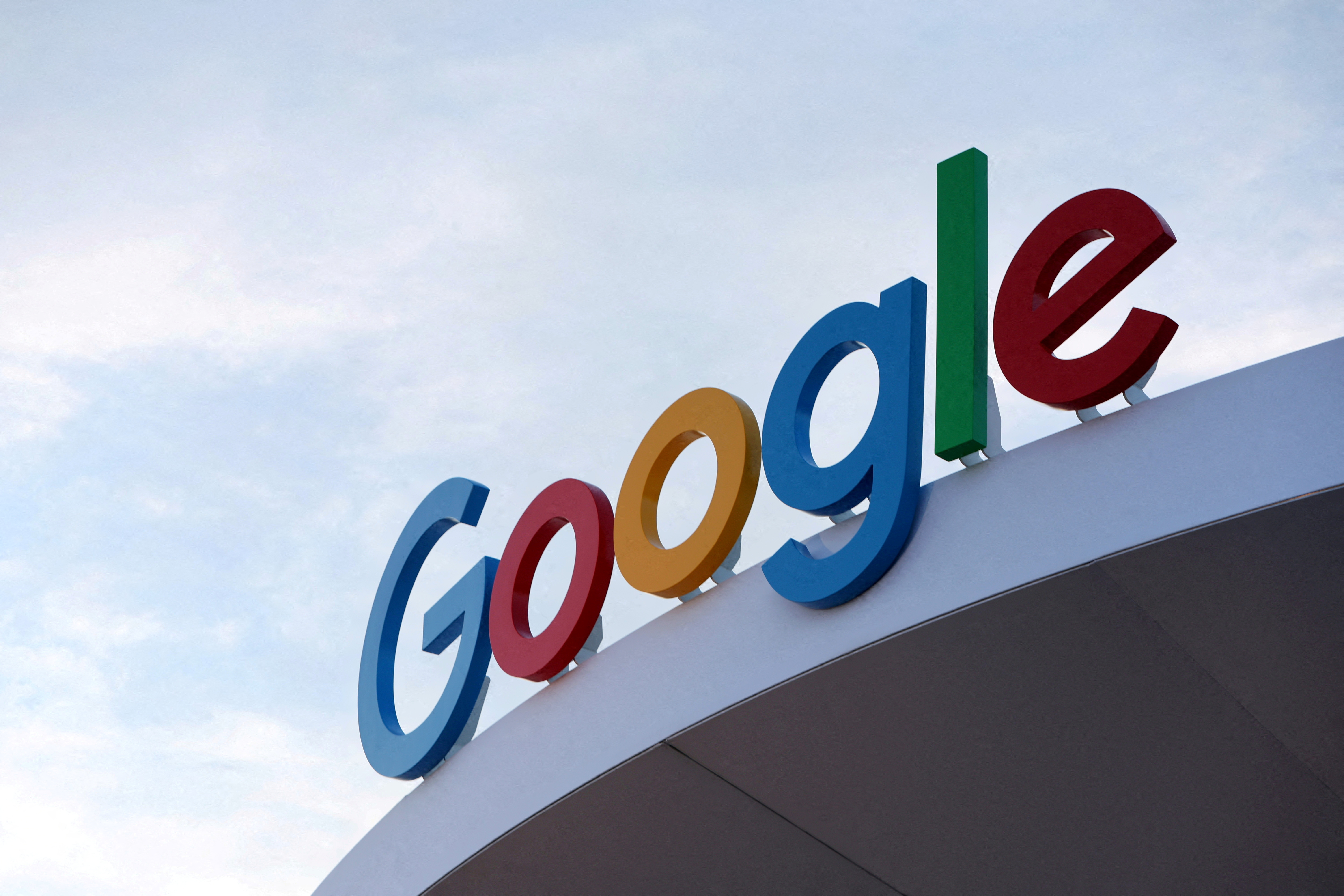 FILE PHOTO: The Google logo is seen on the Google house at CES 2024, an annual consumer electronics trade show, in Las Vegas, Nevada, U.S. January 10, 2024. 