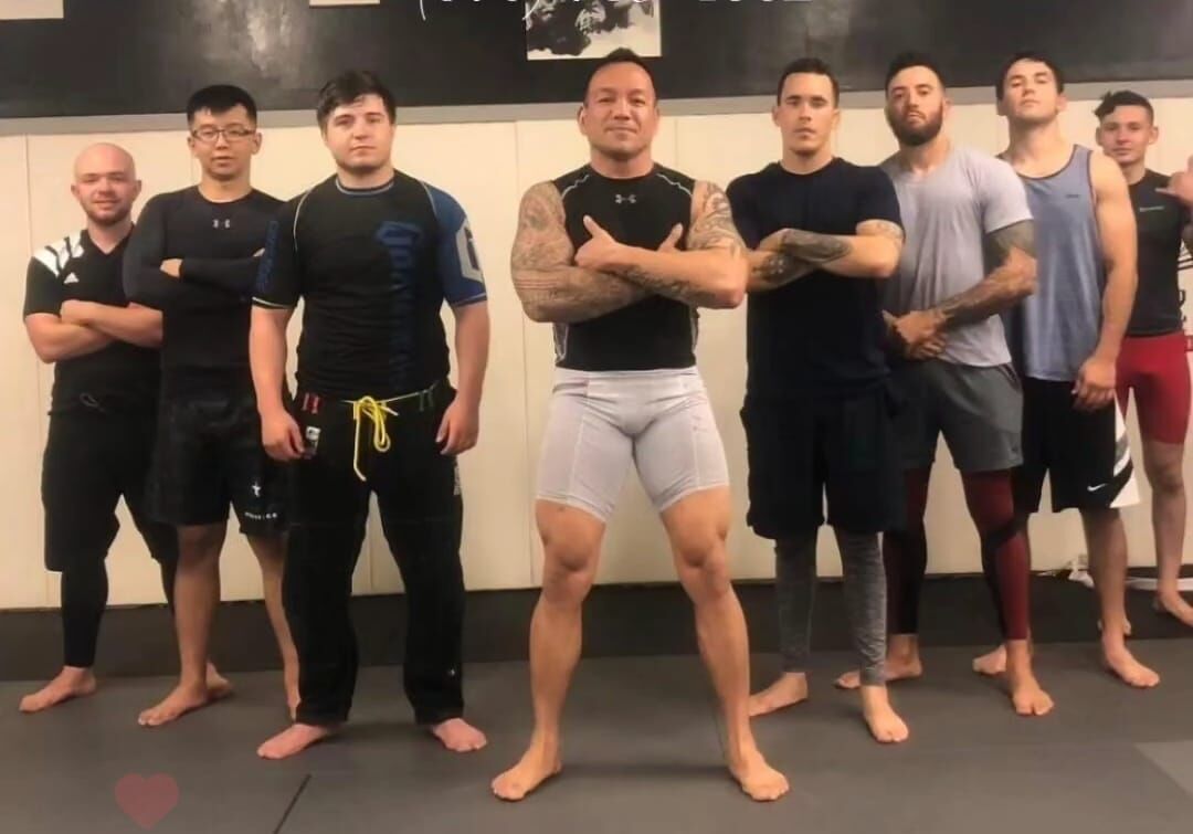 Anthony Torres, center, is the new Brazilian Jiu-Jitsu NoGi instructor of Trench Tech.