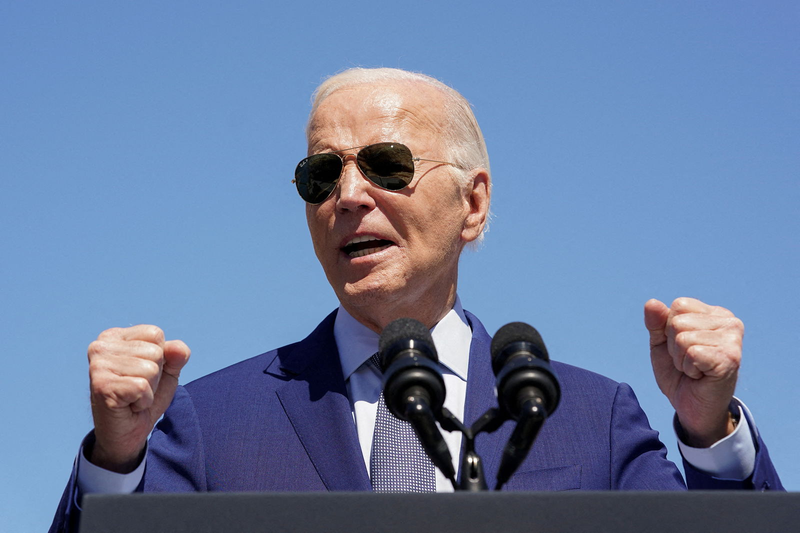 President Joe Biden speaks, as he announces a preliminary agreement with Intel for a major CHIPS and Science Act award, during a visit to the Intel Ocotillo Campus, in Chandler, Arizona, March 20, 2024.