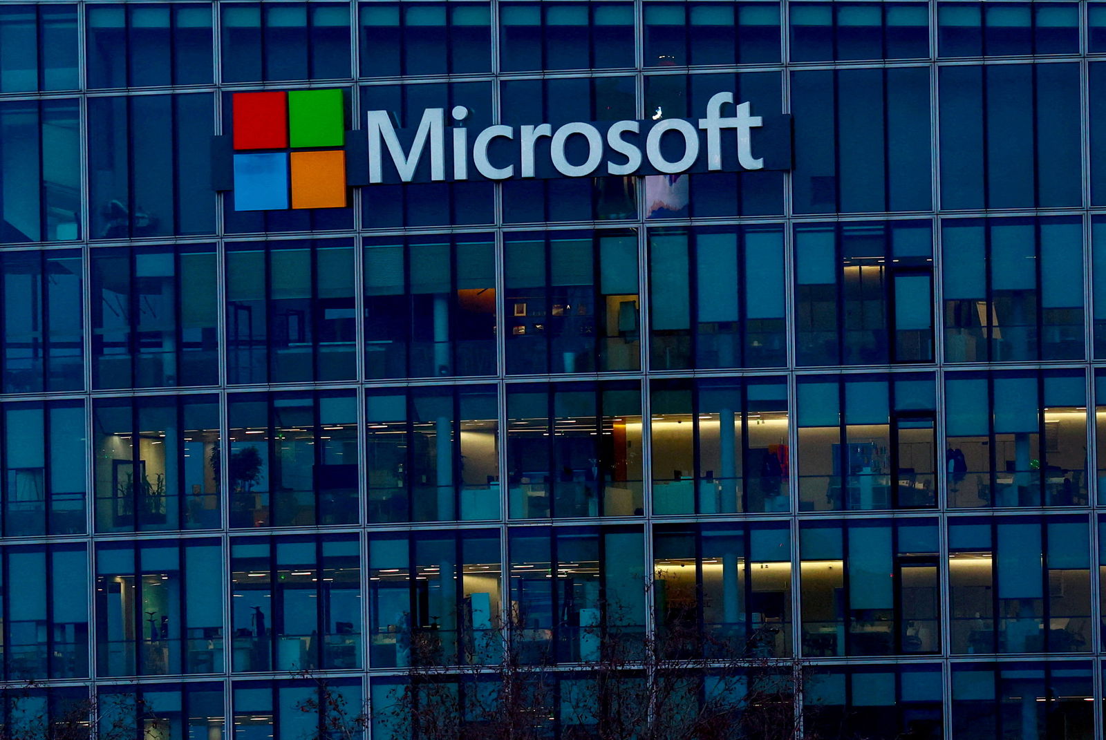 FILE PHOTO: Microsoft offices in Issy-les-Moulineaux near Paris, France, February 9, 2024. 