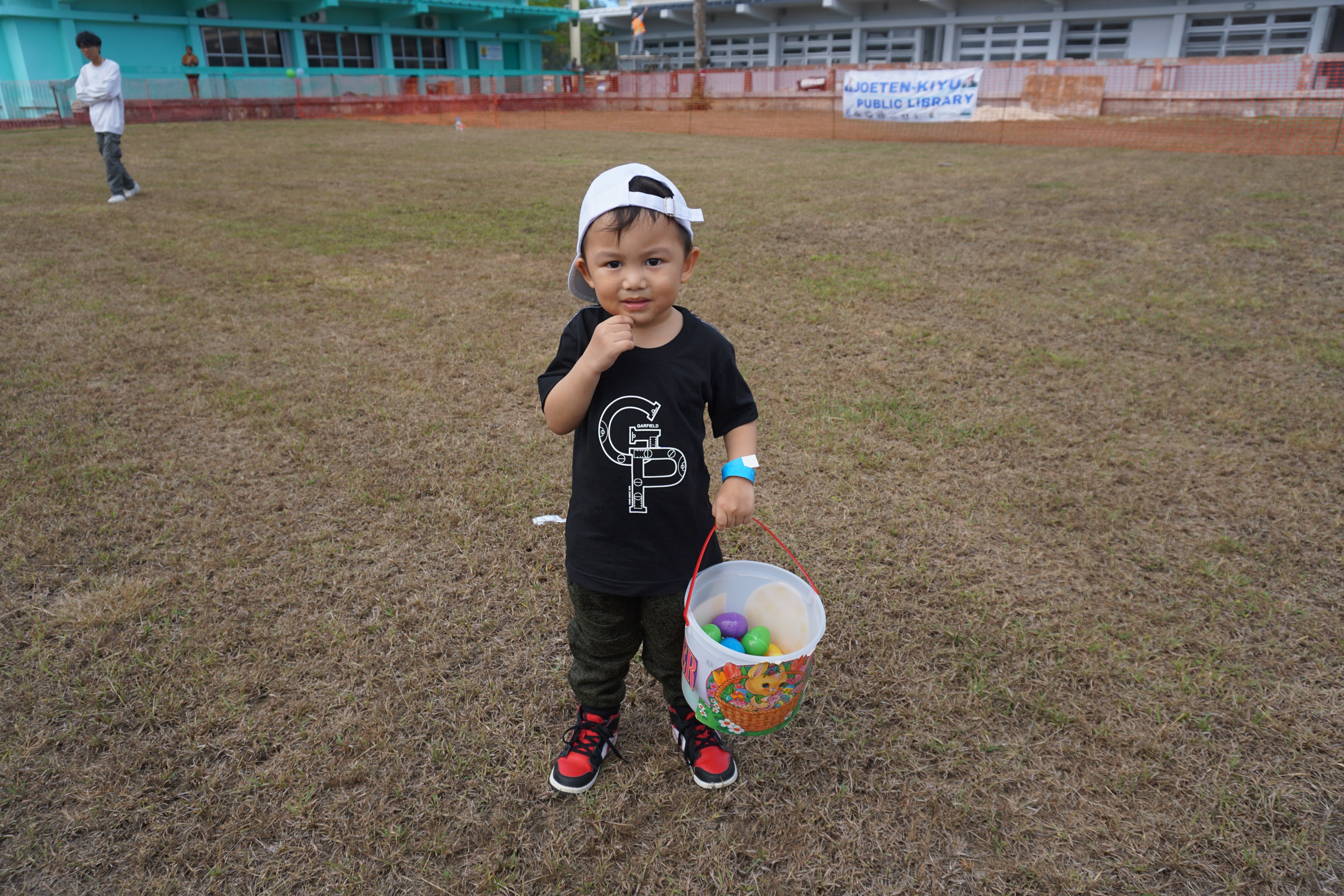 Ziggy Hizon had a good time collecting eggs at the Easter Fun event on Thursday, March 28​.