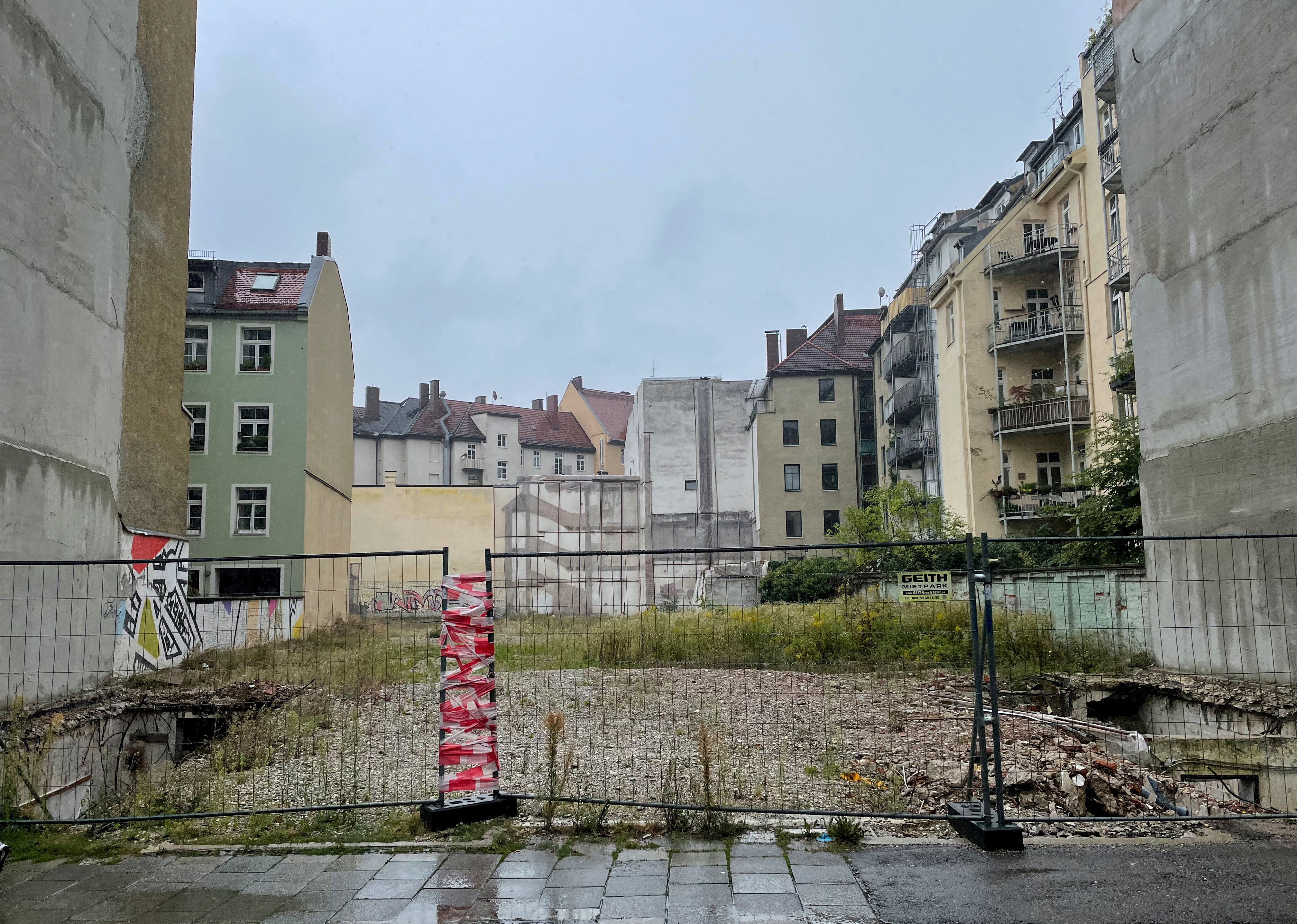 FILE PHOTO: The site in central Munich of a project planned by Euroboden, a property developer that has filed for insolvency, in Munich, Germany, August 29, 2023. 