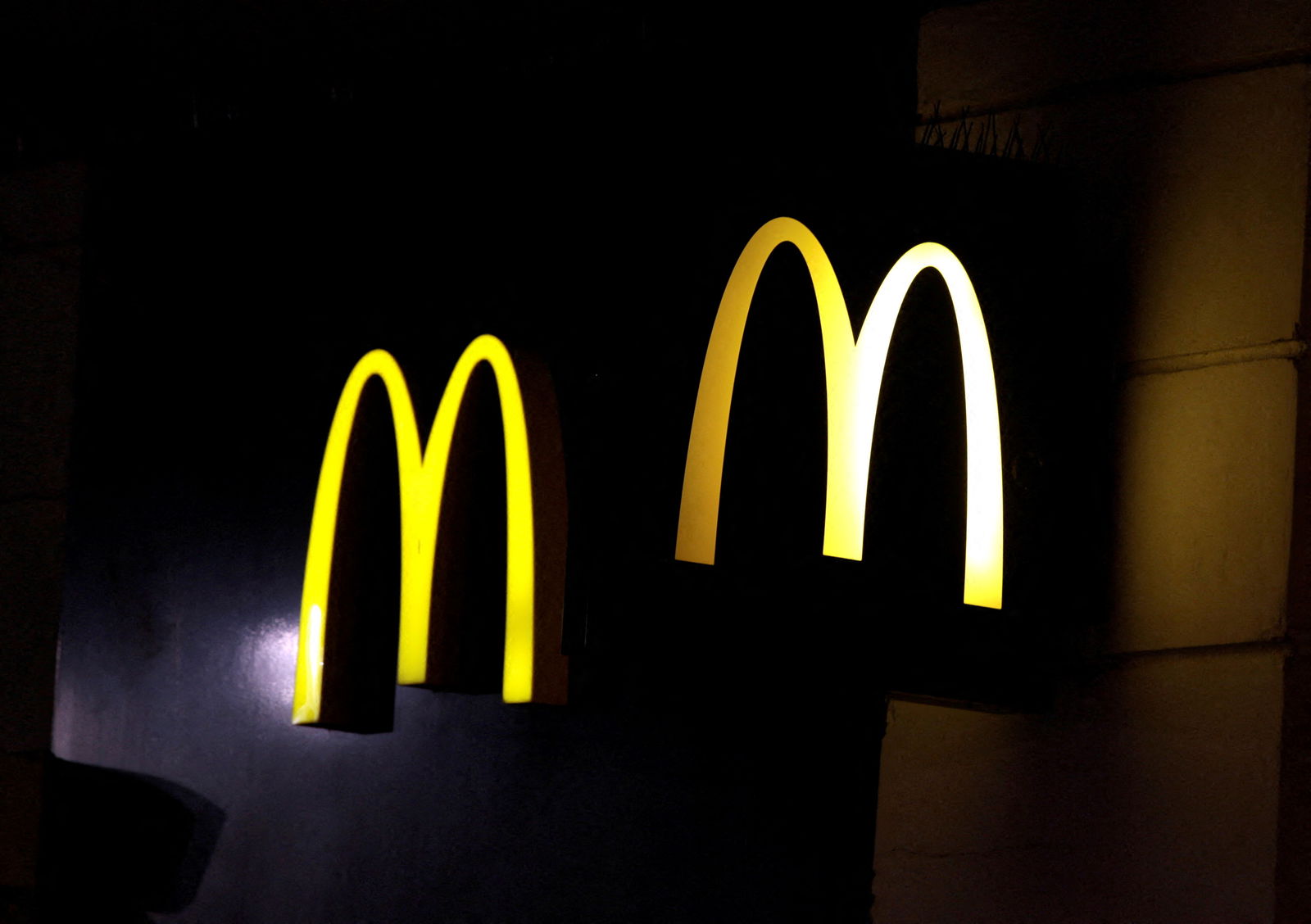 FILE PHOTO: McDonald's logo are seen in Nice, southern France, March 8, 2016. 