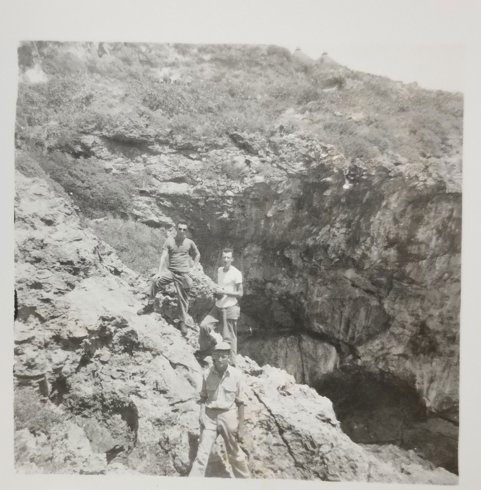 Alan Sonntag and friends, 1944 (at what appears to be the Grotto)