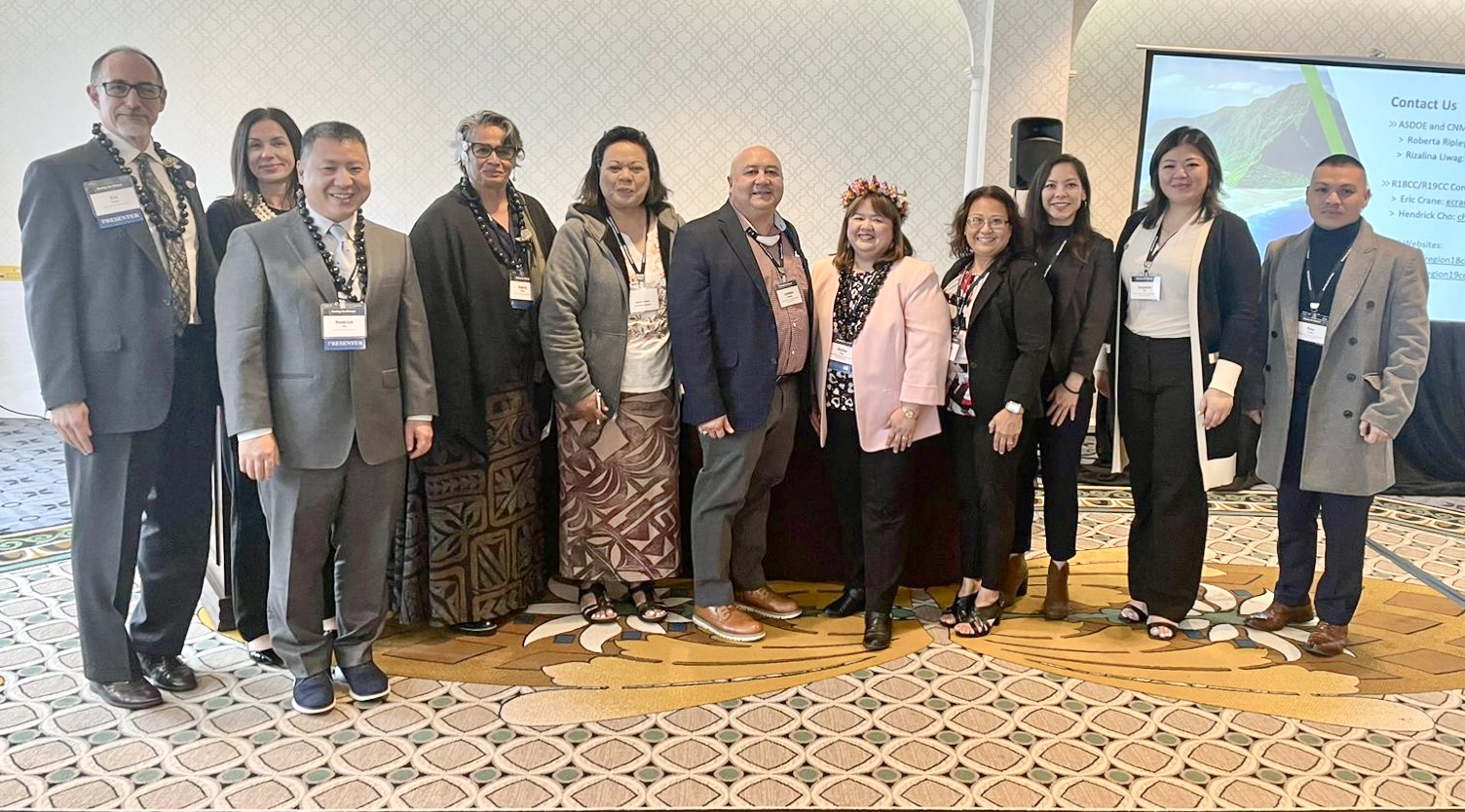 CNMI Public School System officials joined their counterparts from the nation’s various school districts at the “Comprehensive Center Network Meeting the Moment Summit” in Washington, D.C. In photo are Commissioner of Education Dr. Lawrence Camacho, Federal Programs Officer Jacqueline Che, Senior Director for Accountability, Research and Evaluation Dr. Rizalina Liwag, State Program Officer-Director of Grants Management & Compliance Peter Arriola and Pacific Resource for Education and Learning Co-Director and Senior Research Specialist Lynette C. Villagomez.