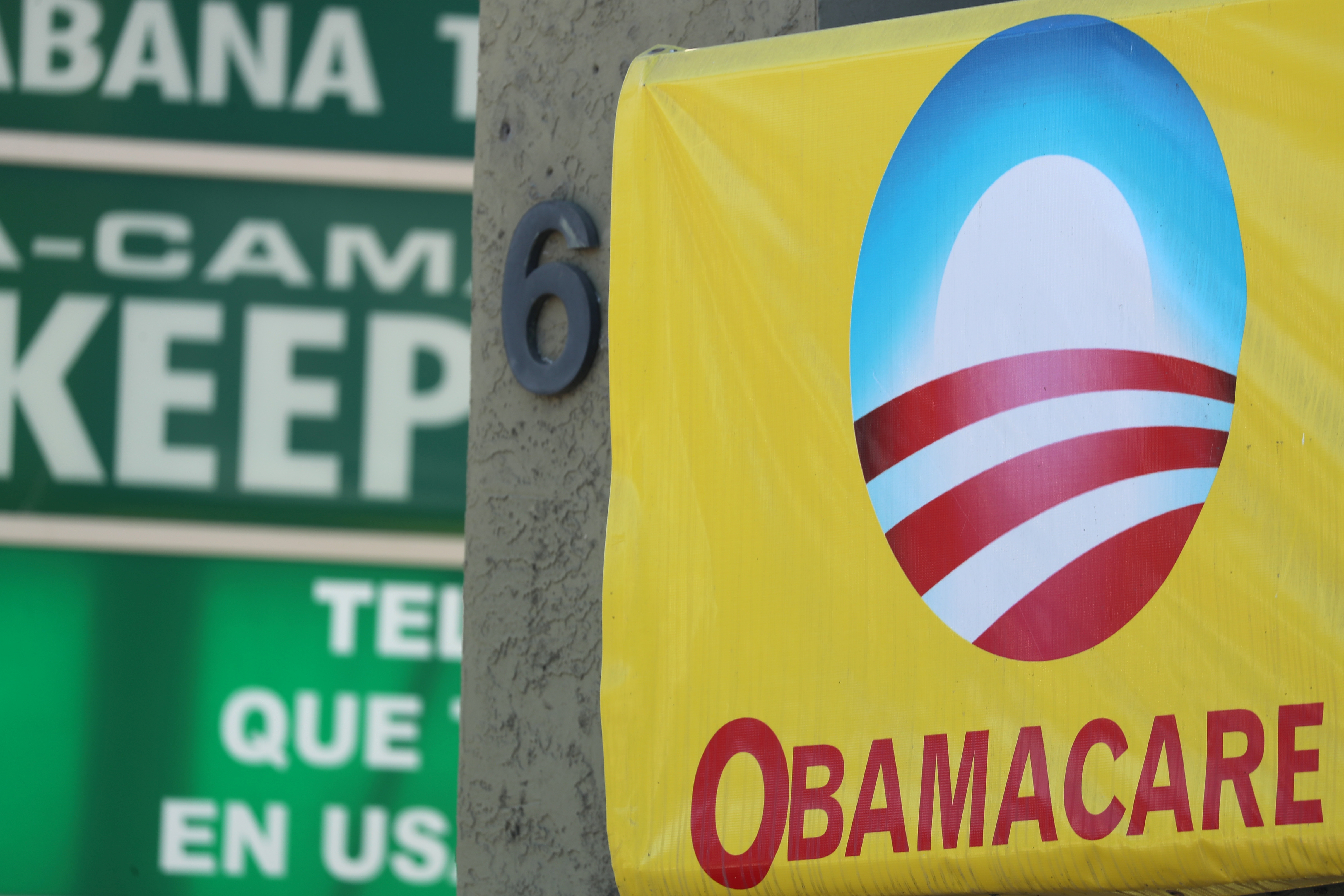A sign on an insurance store advertises Obamacare in San Ysidro, San Diego, California, U.S., October 26, 2017. 