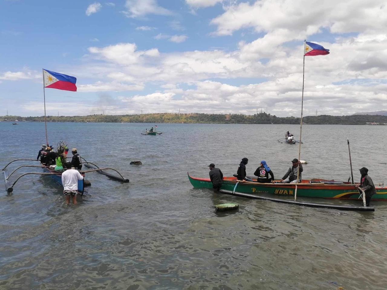 Fisherfolk and the NYMWPS team launch a symbolic sea expedition in Masinloc, Zambales, the Philippines.