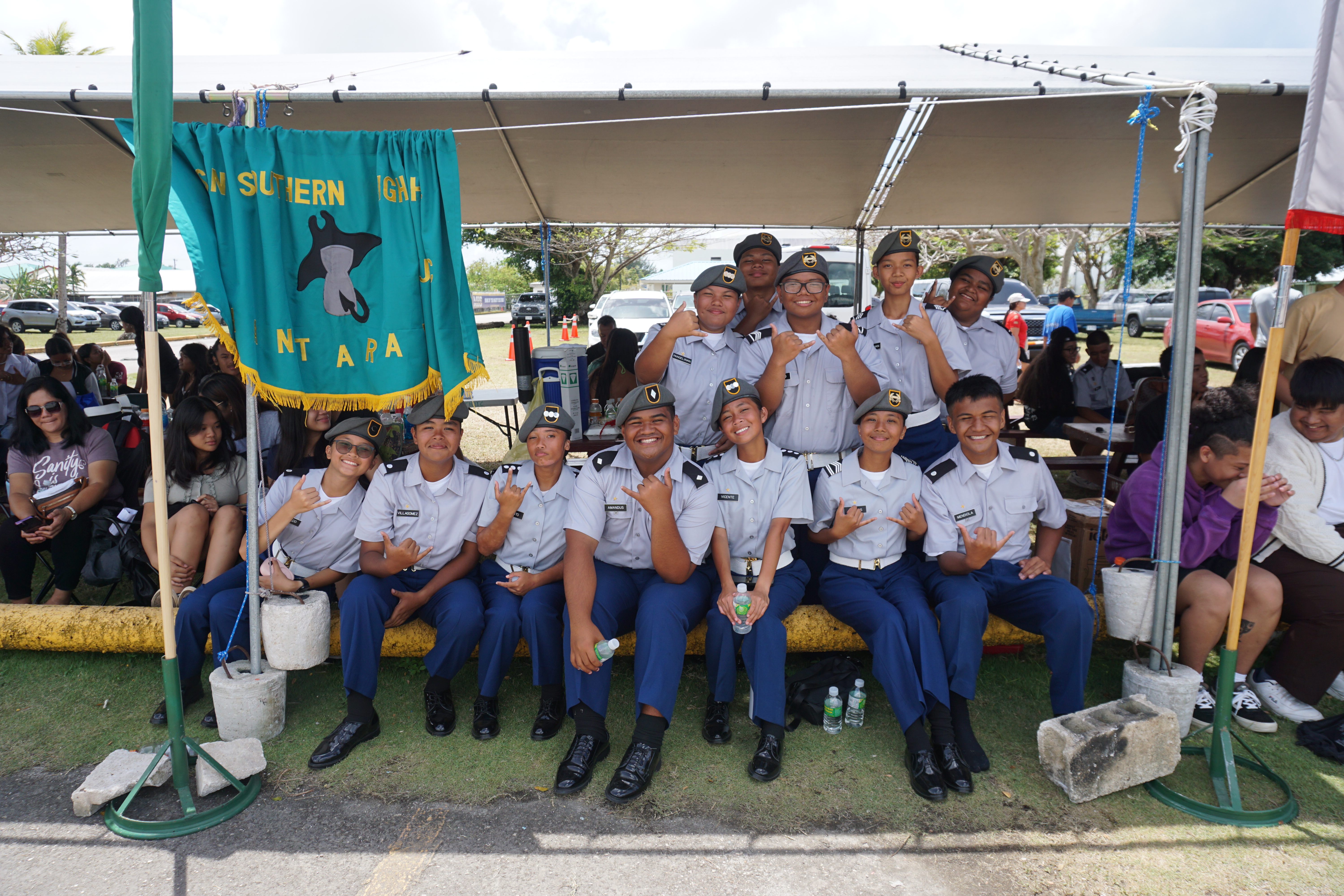 Saipan Southern High School cadets pose for a photo.