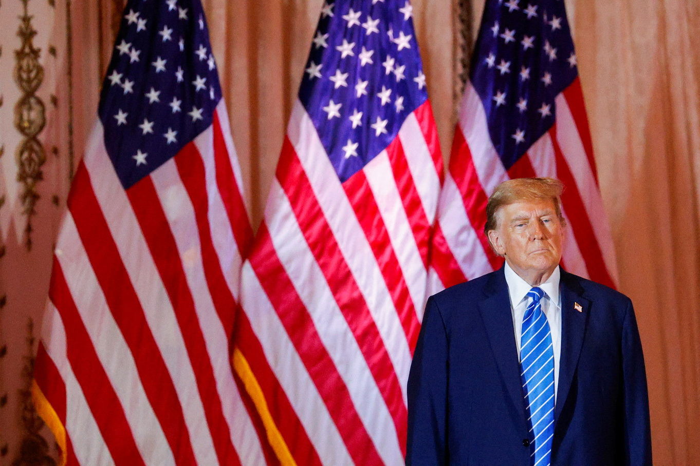 Republican presidential candidate and former U.S. President Donald Trump attends a watch party event to mark the Super Tuesday primary elections at his Mar-a-Lago property, in Palm Beach, Florida, U.S. March 5, 2024. 