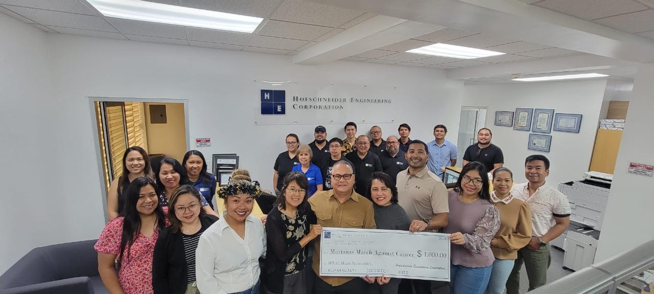 From left, Jenypy Sambile MMAC Steering Committee chair; Lynn Tenorio, Commonwealth Cancer Association executive director; William S. Hofschneider Hofschneider Engineering Corporation  president and CEO; Susan Hofschneider, HEC office manager; and Rufino B. Inos Jr., HEC vice president - business and development.
