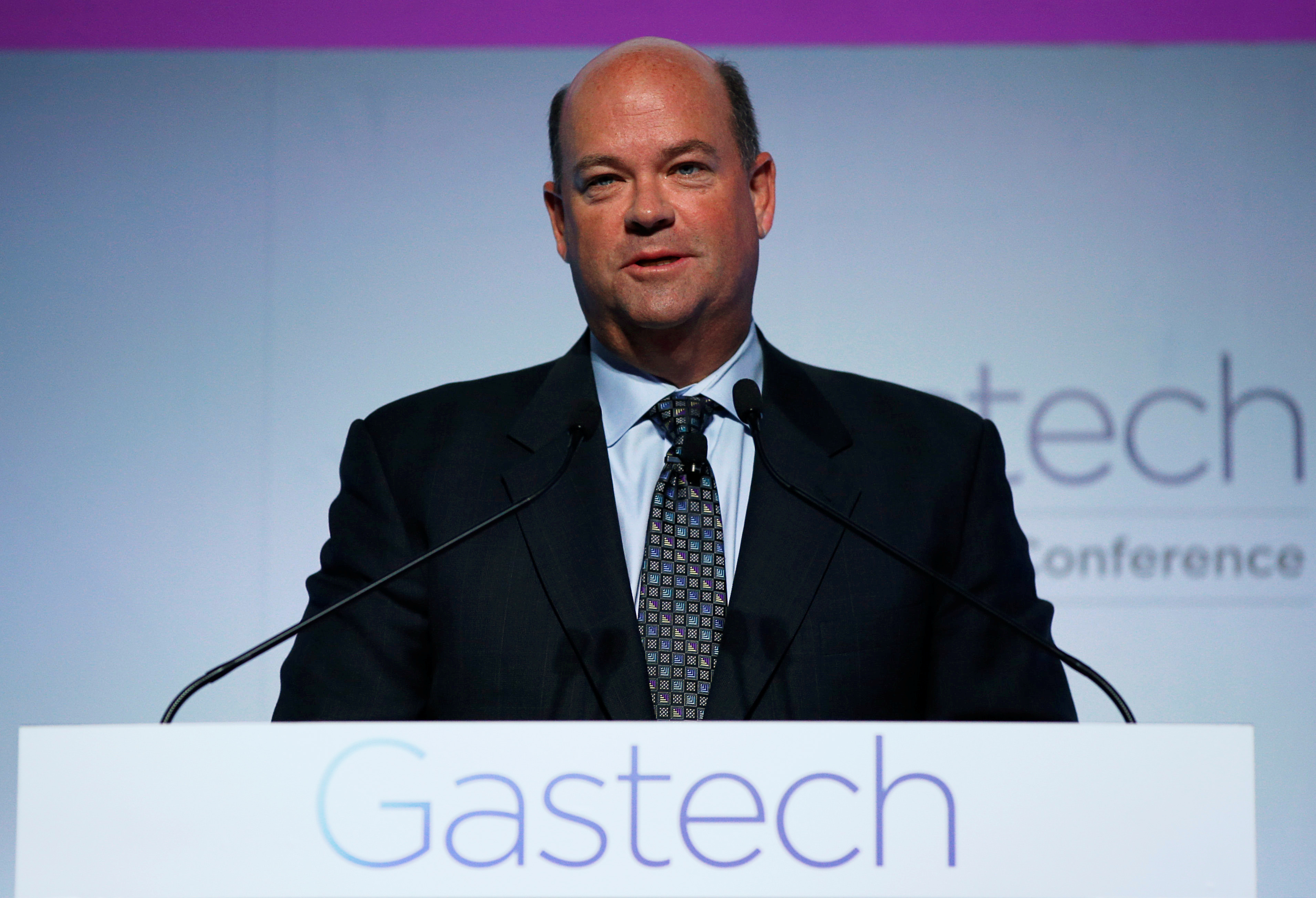 ConocoPhillips CEO Ryan Lance speaks at Gastech, the world's biggest expo for the gas industry, in Chiba, Japan, April 4, 2017. 