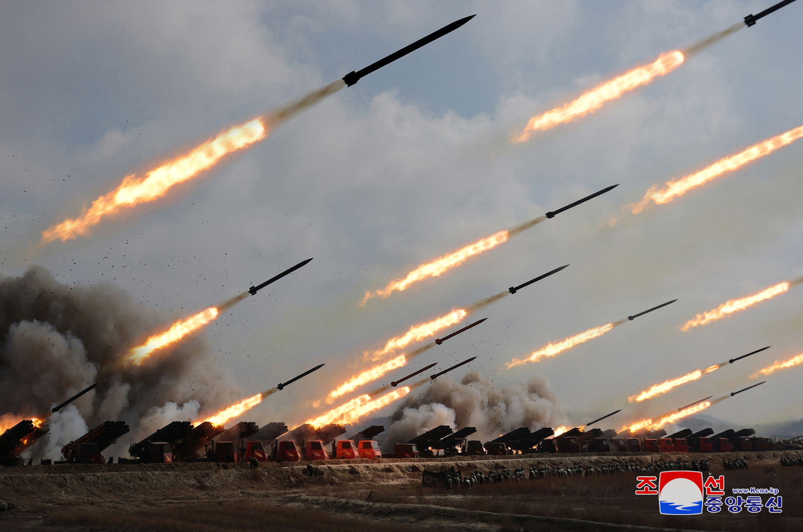 The Korean People's Army conducts an artillery firing drill, KCNA news agency reported, in North Korea, March 7, 2024 in this picture released on March 8, 2024, by the Korean Central News Agency.