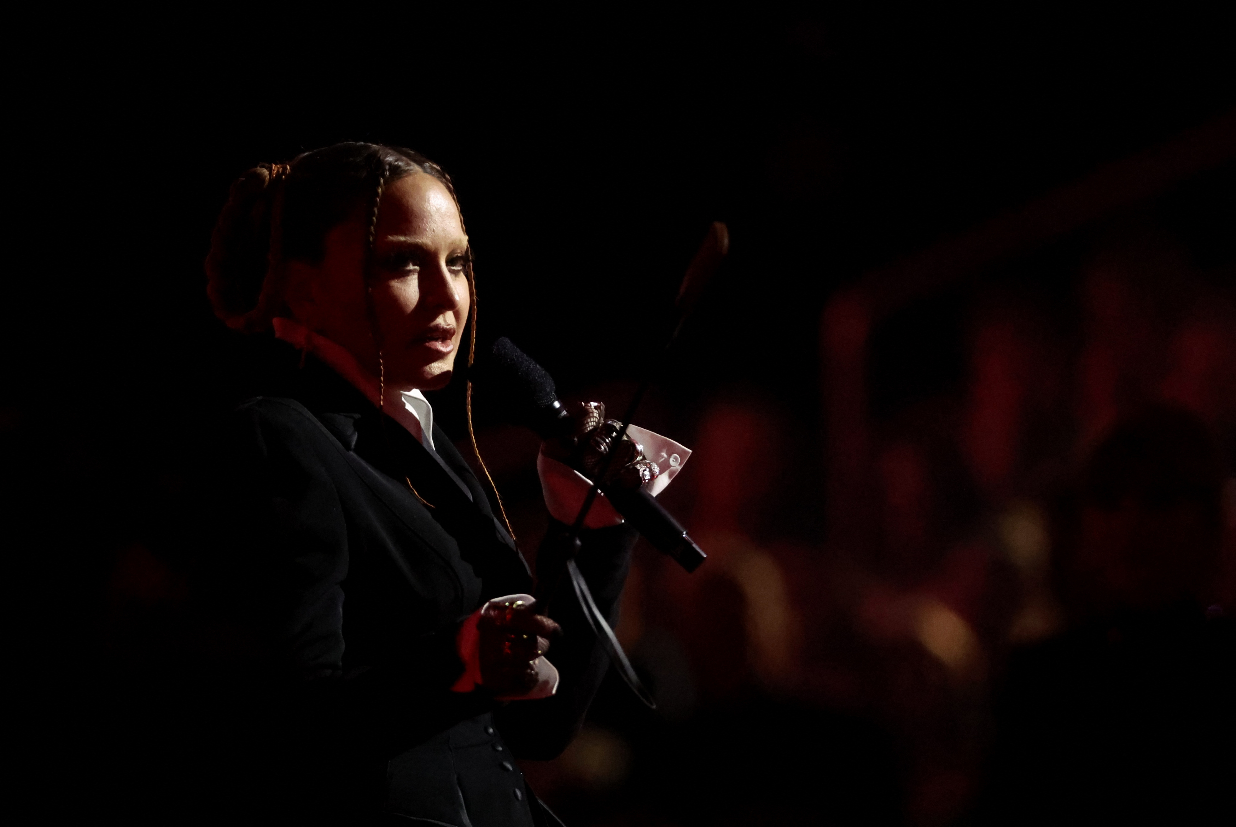 Madonna performs during the 65th Annual Grammy Awards in Los Angeles, California, U.S., February 5, 2023. 