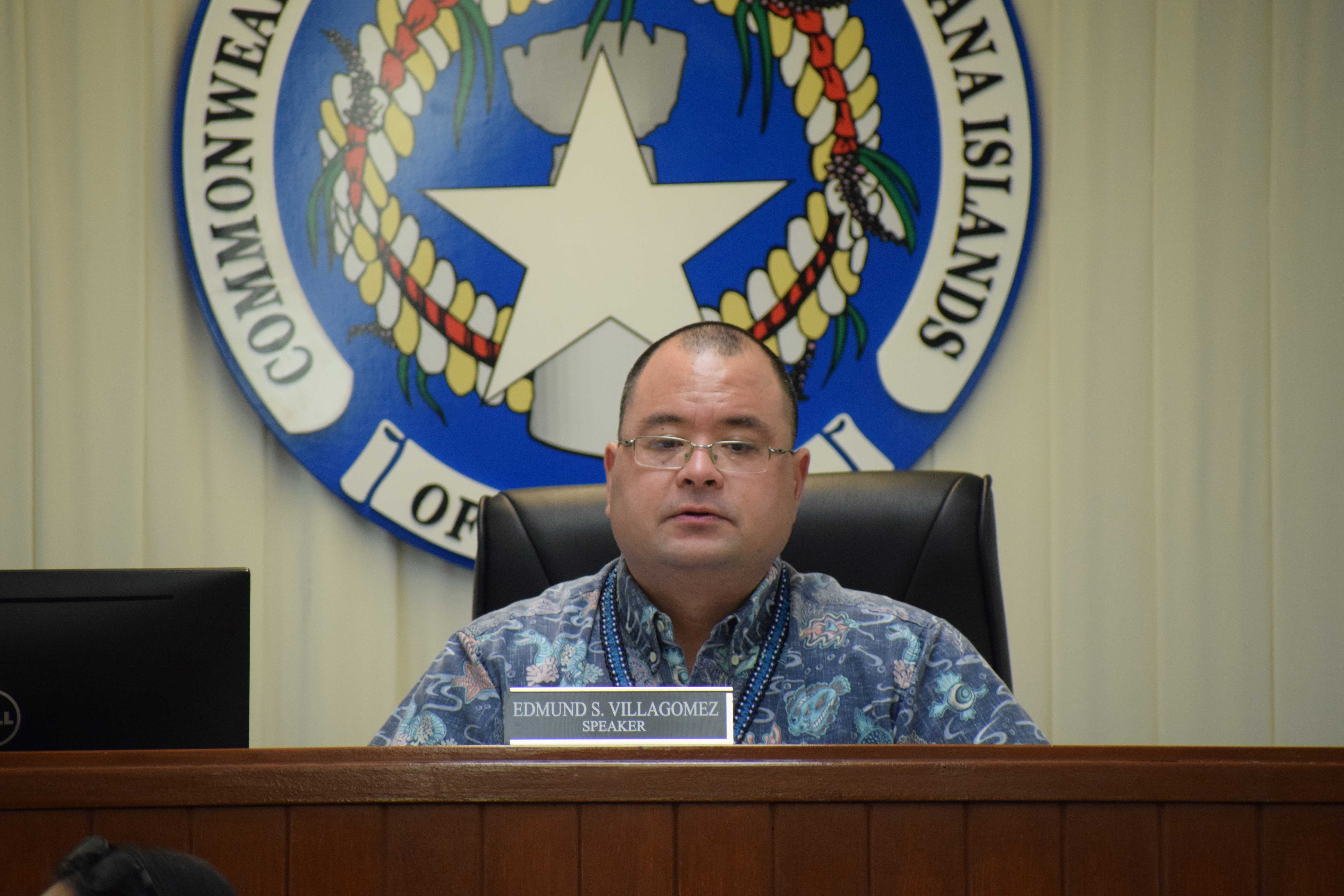 Speaker Edmund S. Villagomez speaks during a House session.