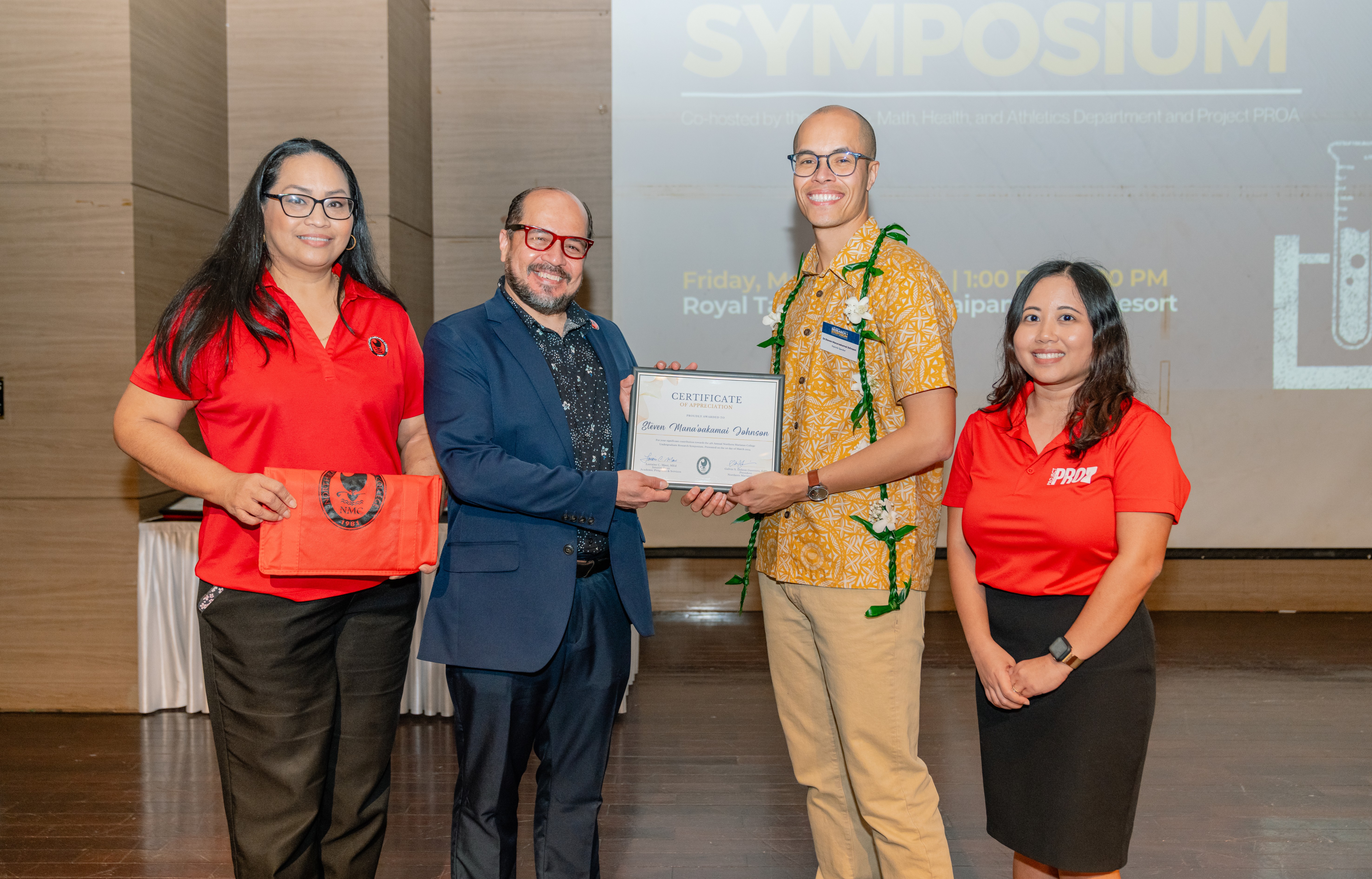 A Certificate of Appreciation was presented to Dr. Steven Mana’oakamai Johnson.