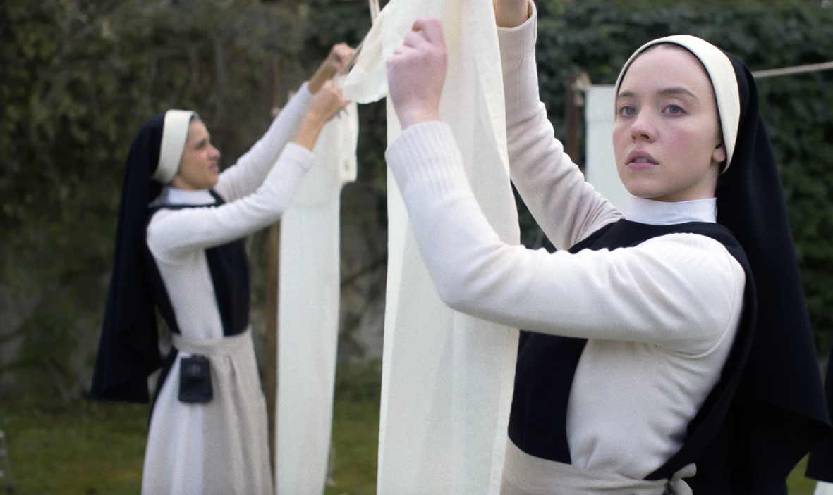 Sydney Sweeney in a scene from the film “Immaculate.”