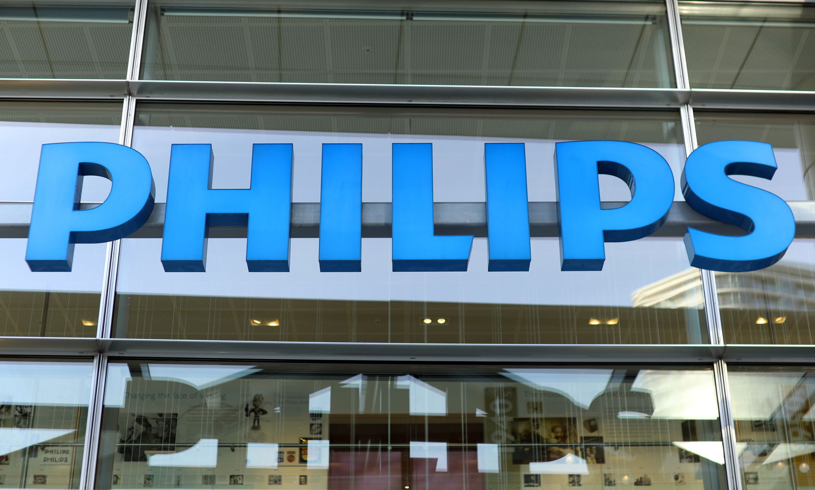FILE PHOTO: Dutch technology company Philips' logo is seen at company headquarters in Amsterdam, Netherlands, January 29, 2019. 