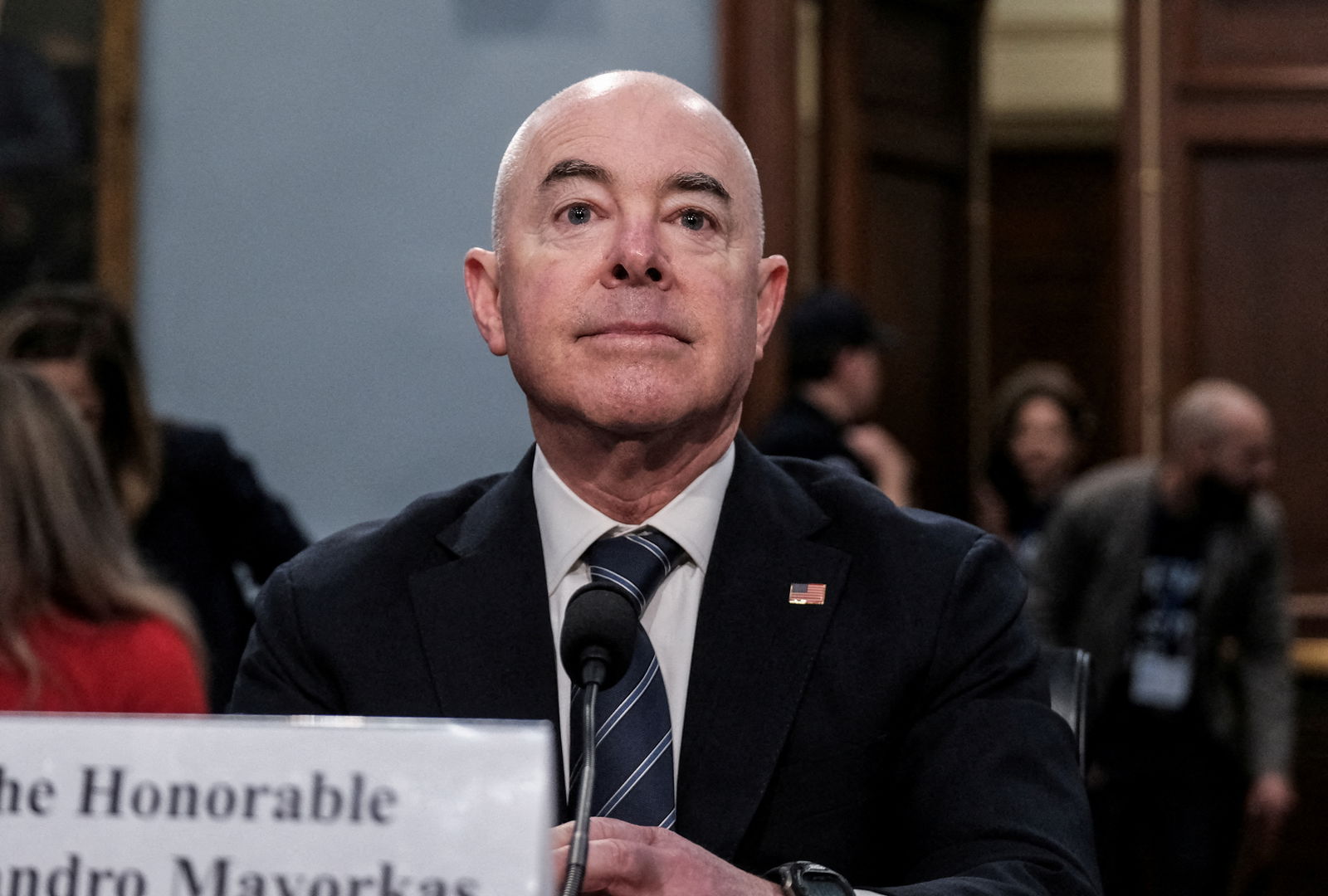 Department of Homeland Security Secretary Alejandro Mayorkas testifies before a Homeland Security Subcommittee hearing on the DHS budget request on Capitol Hill, in Washington, D.C., April 10, 2024.