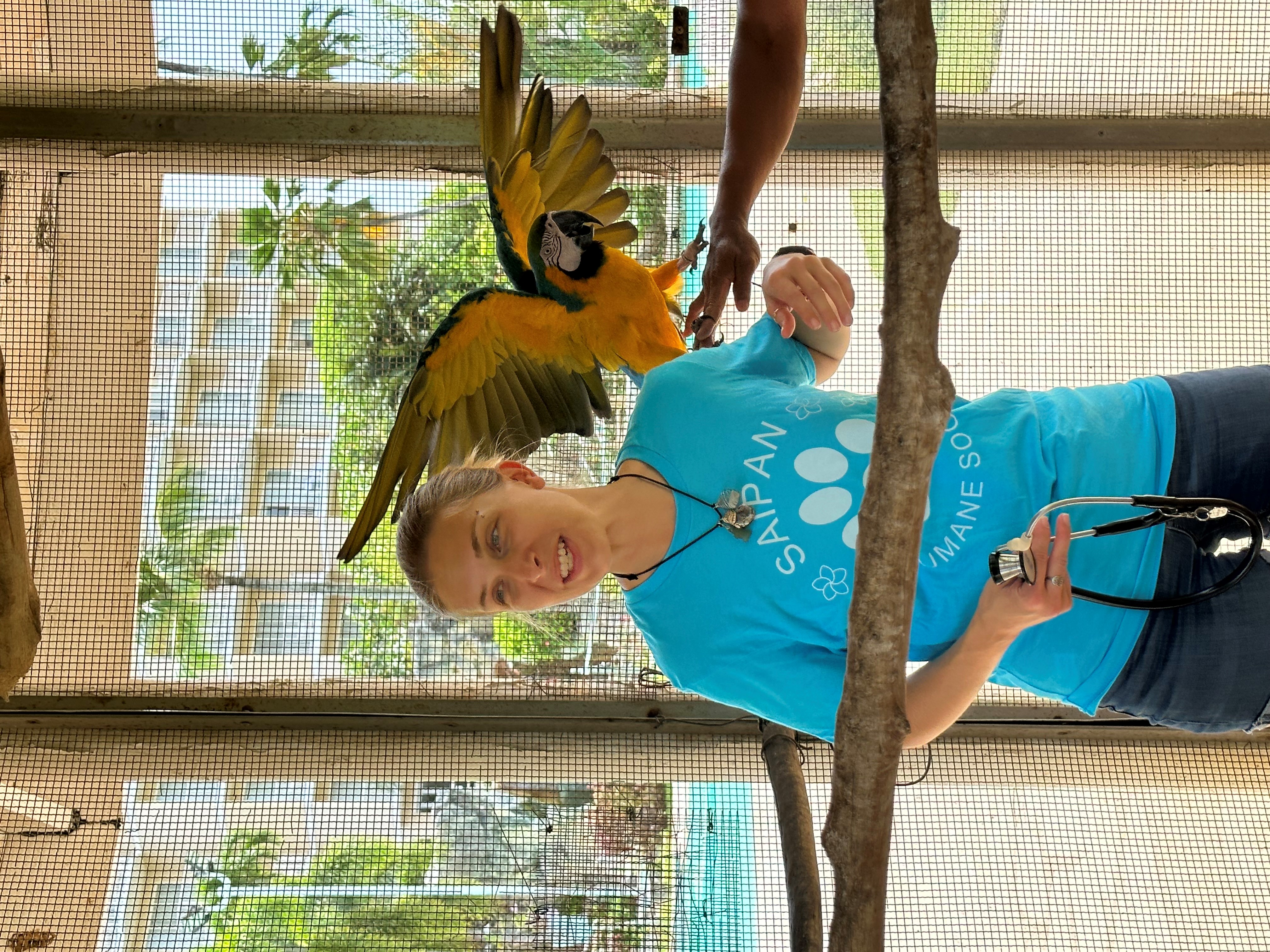 Dr. Whitney Collins checks up on Sky.