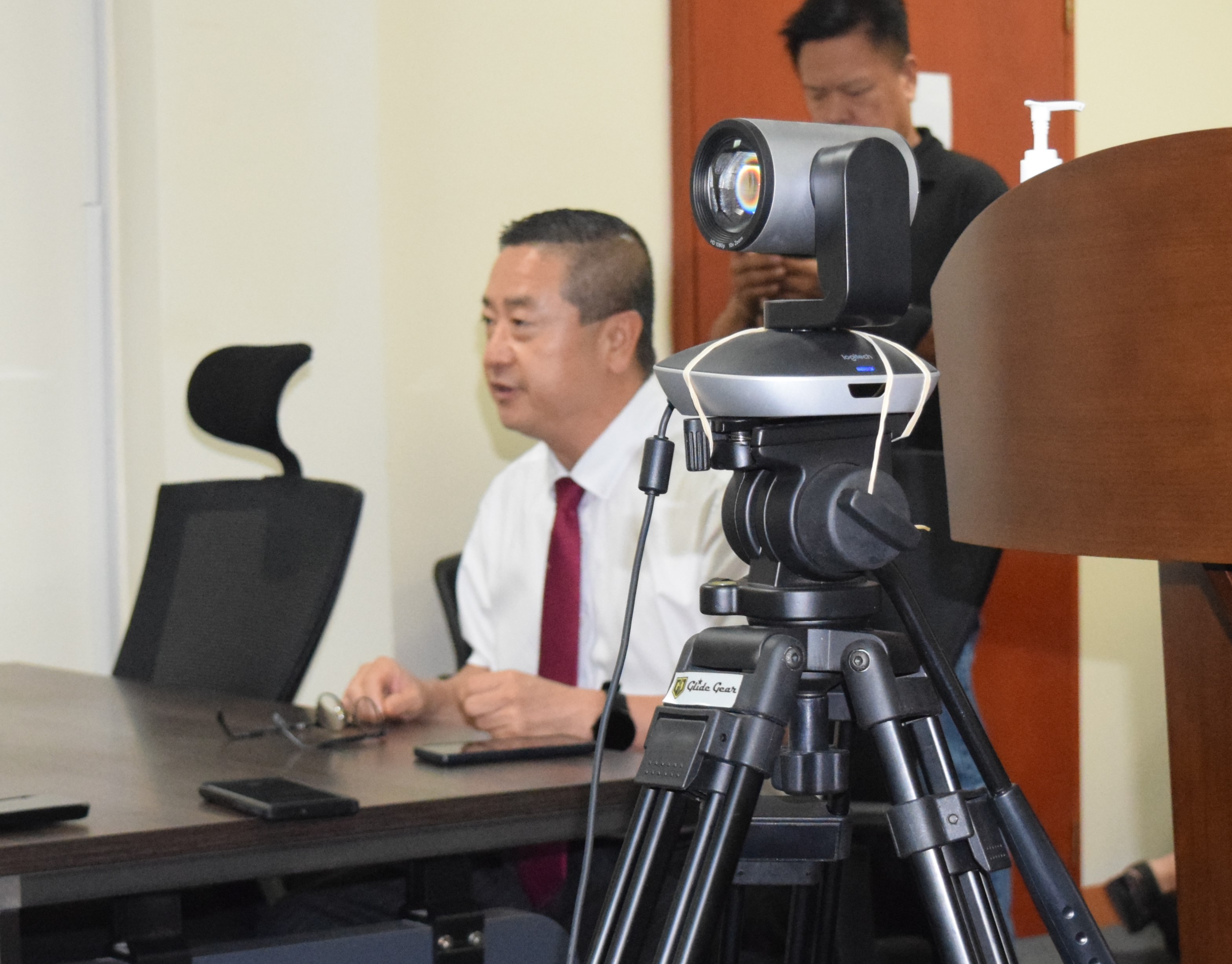 Commonwealth Casino Commission Executive Director Andrew Yeom speaks to the commissioners.