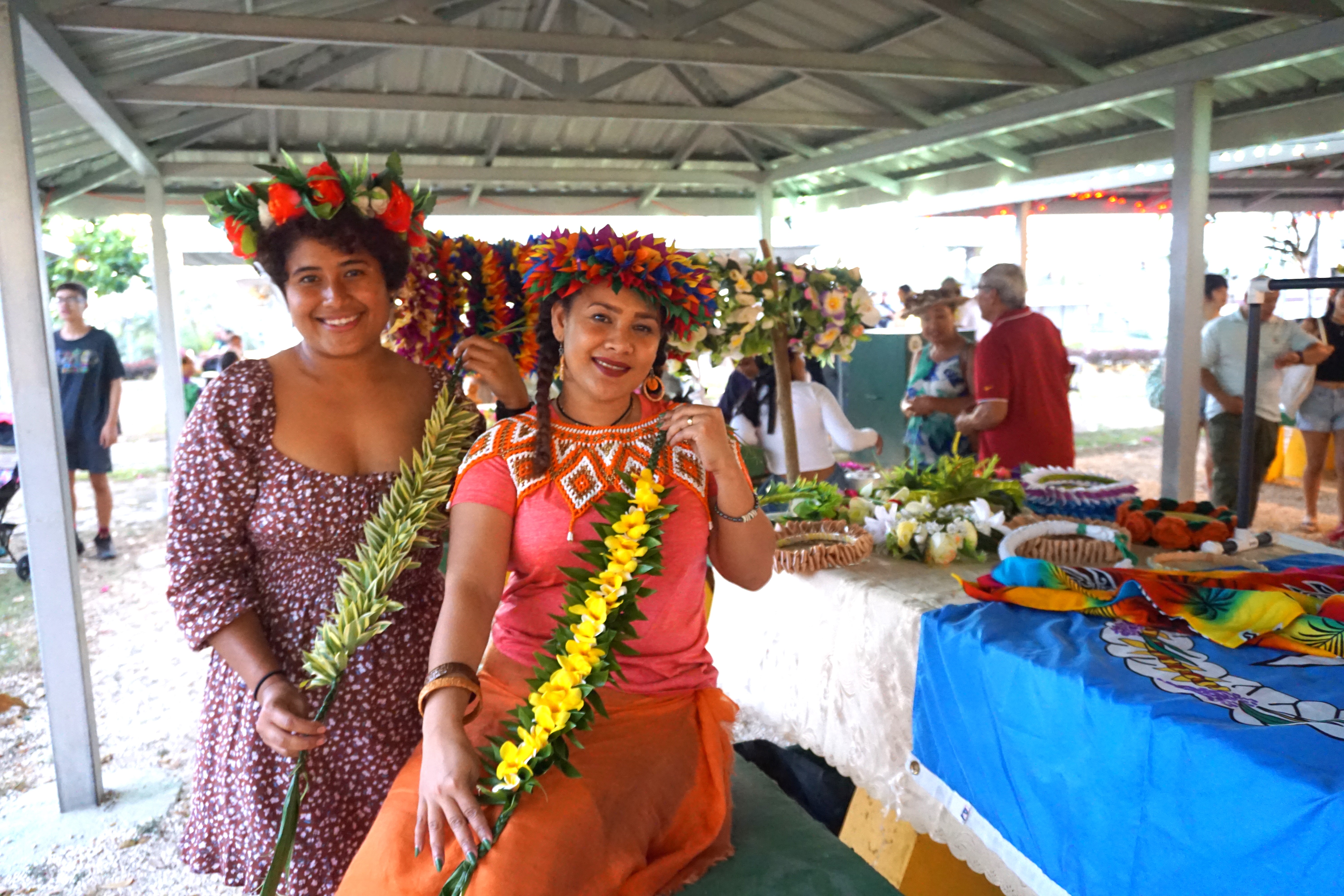 Floral artist Tanya Salas, right, says community events like the Marianas Flower Festival keep her busy. ​