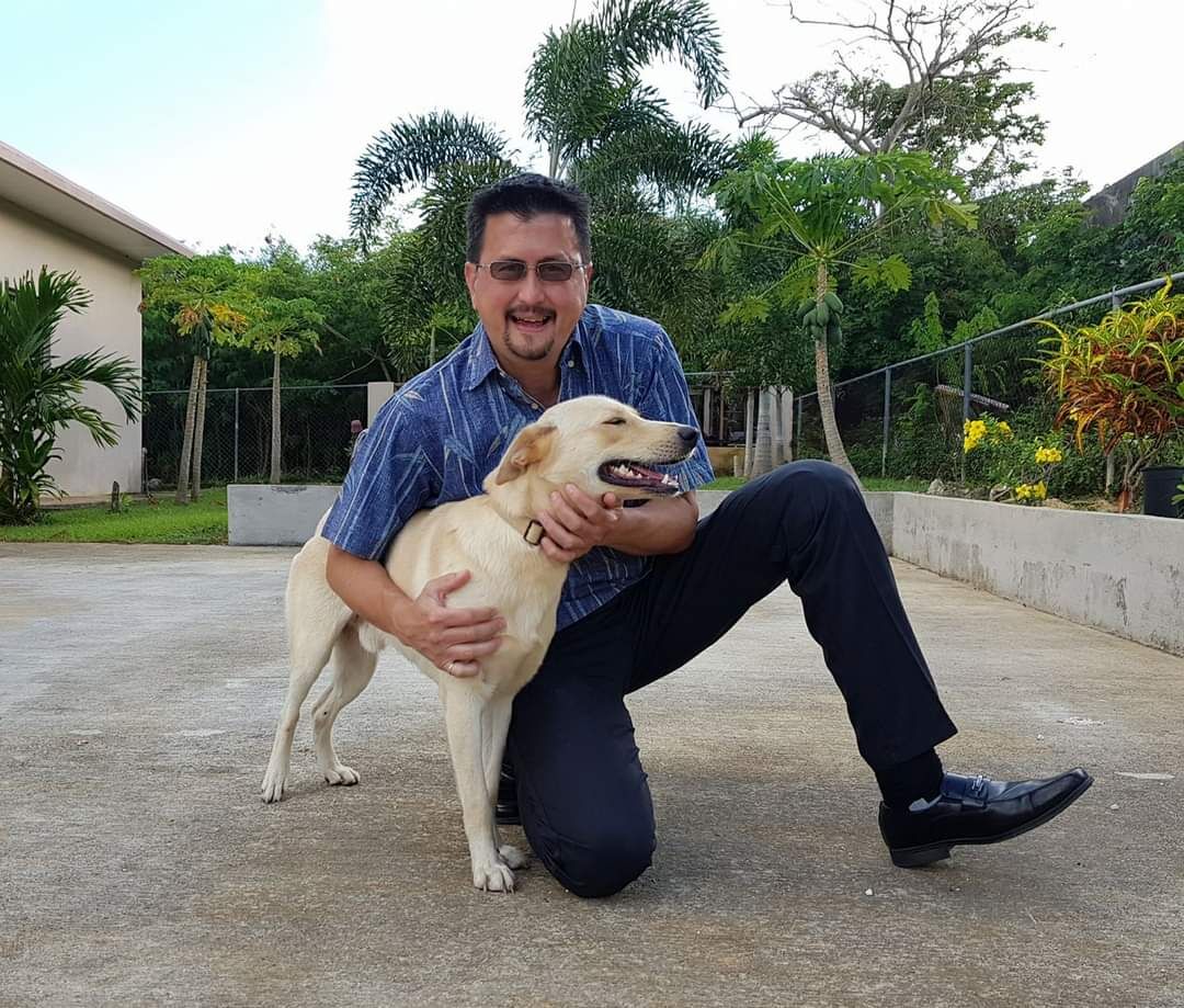 Ed Propst with his dog. 