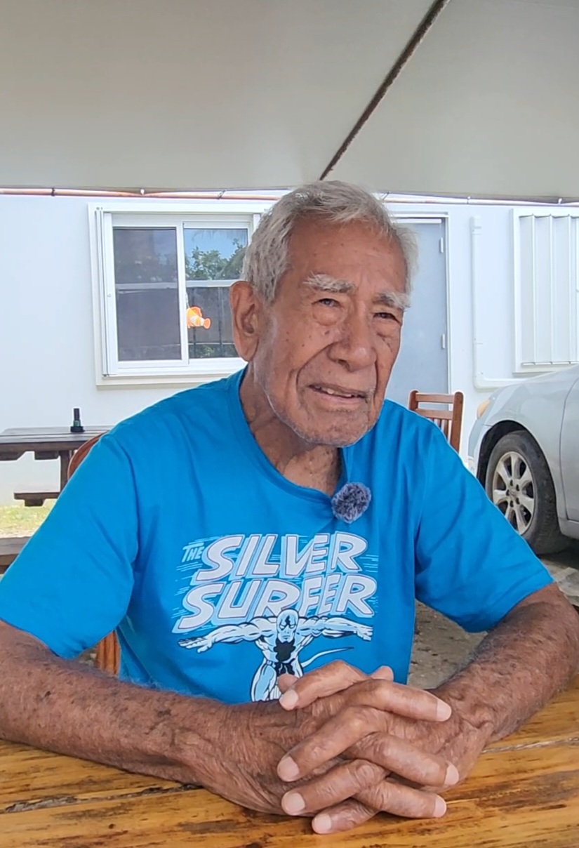 Lino Olopai at his residence in Chalan Kanoa.
