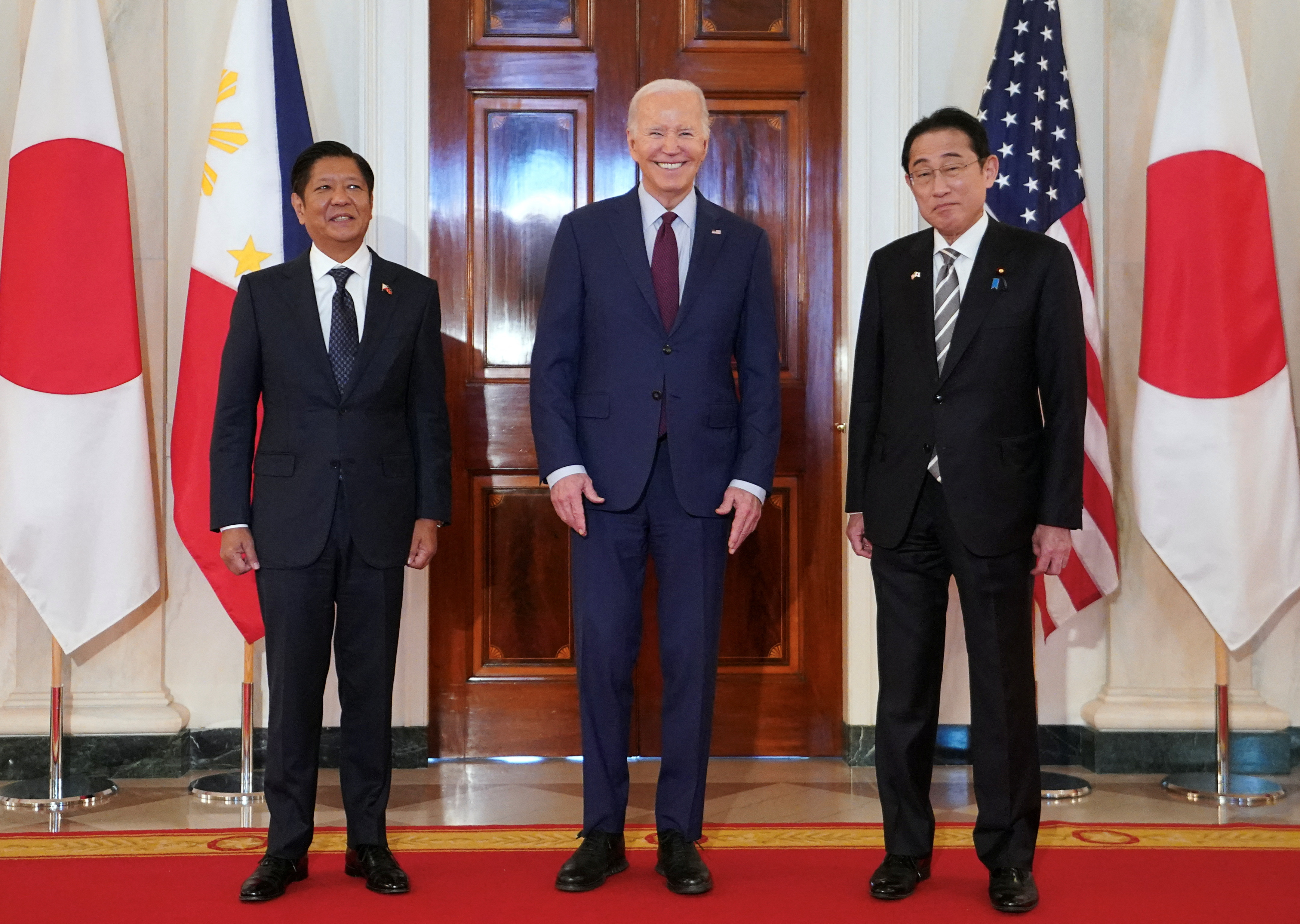 President Joe Biden hosts Philippine President Ferdinand Marcos Jr. and Japan Prime Minister Fumio Kishida for a trilateral summit at the White House in Washington, D.C., April 11, 2024.