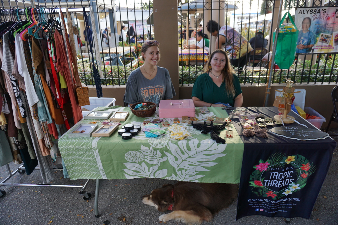 Jess Eberhardt, left, and Jessica Williams co-own Will and Eb's Tropic Threads, a thrift shop which helps reuse clothes and reduce the number of new products purchased.