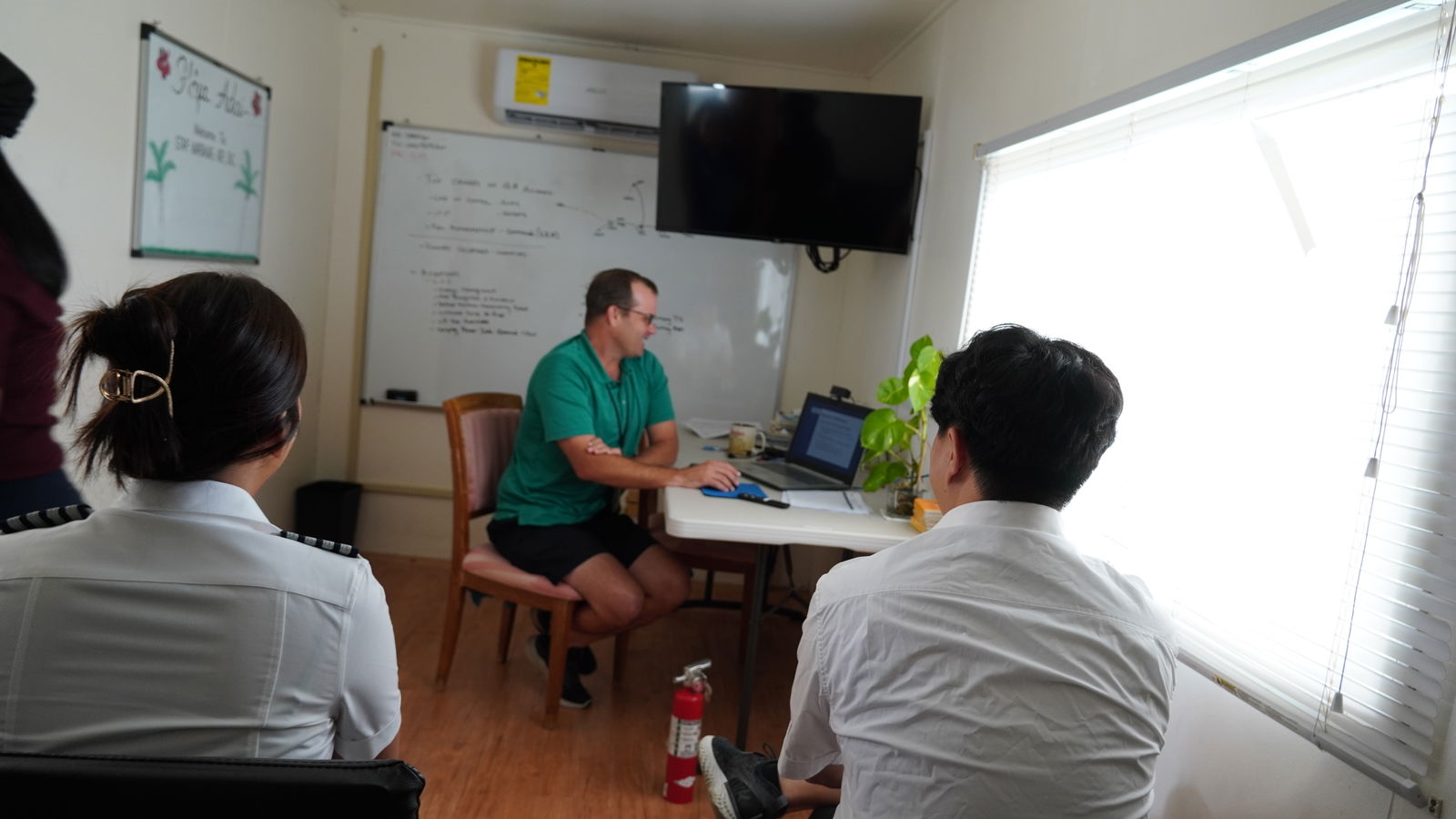 Shaun Christian during one of his training sessions with pilots in SMA Tinian. 