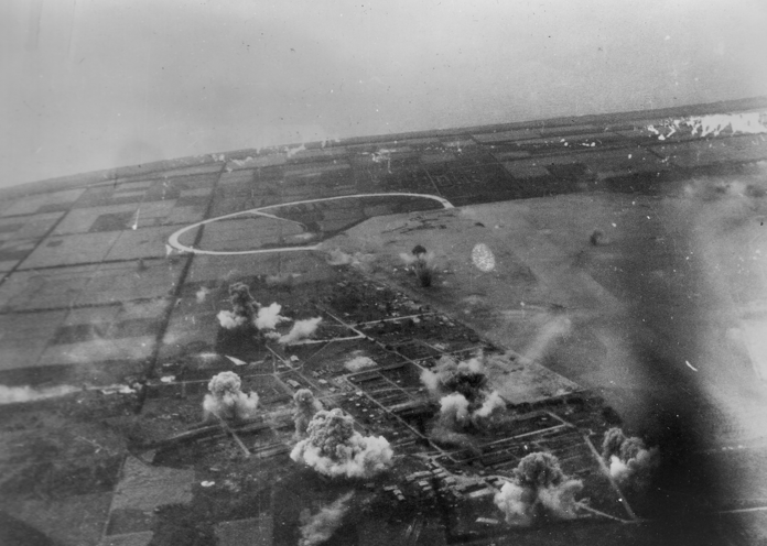 The bombing of Hagoi airfield.