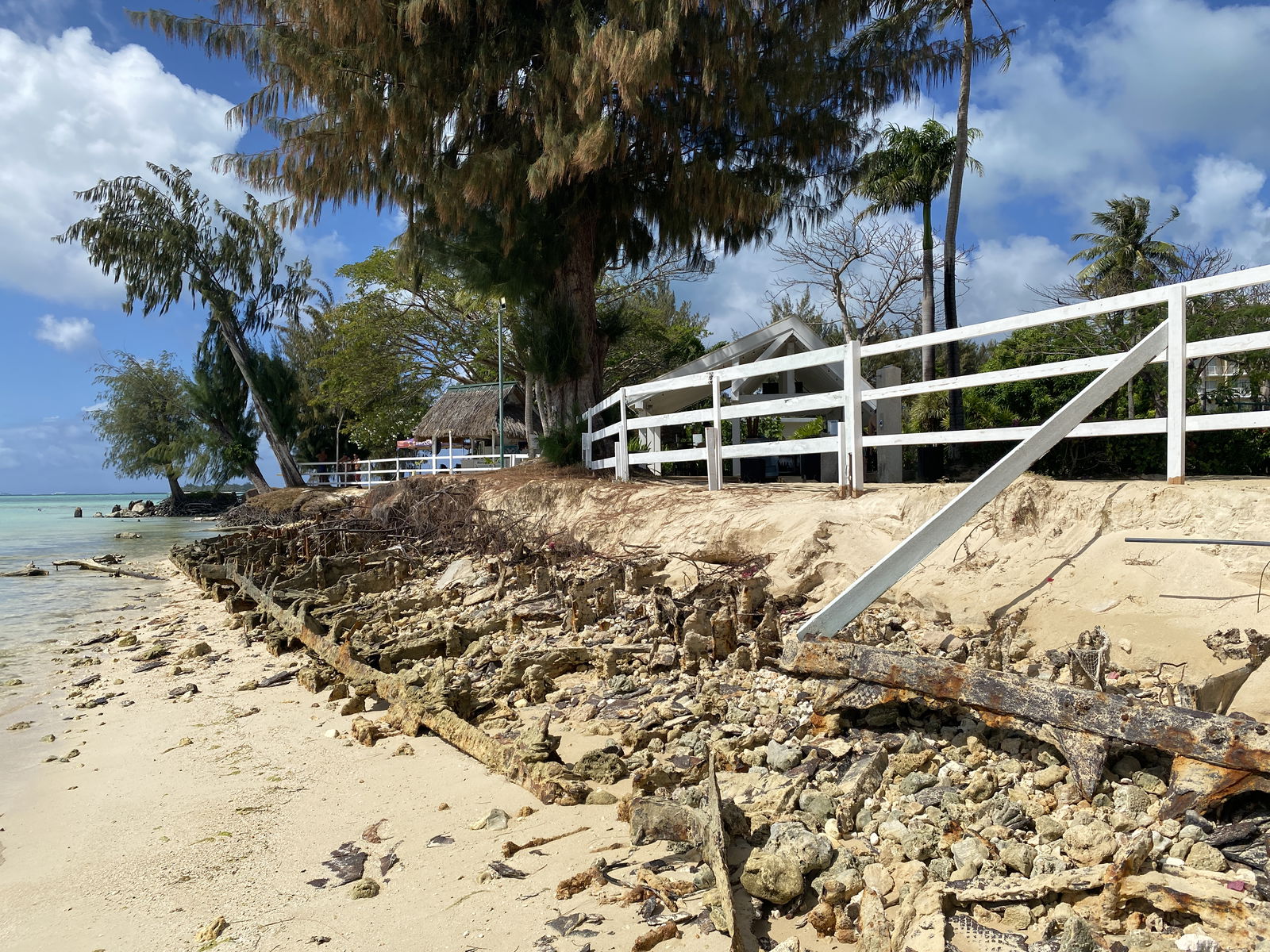 World War II debris has been exposed at Hyatt Beach after the ocean has eroded much of the sand​.